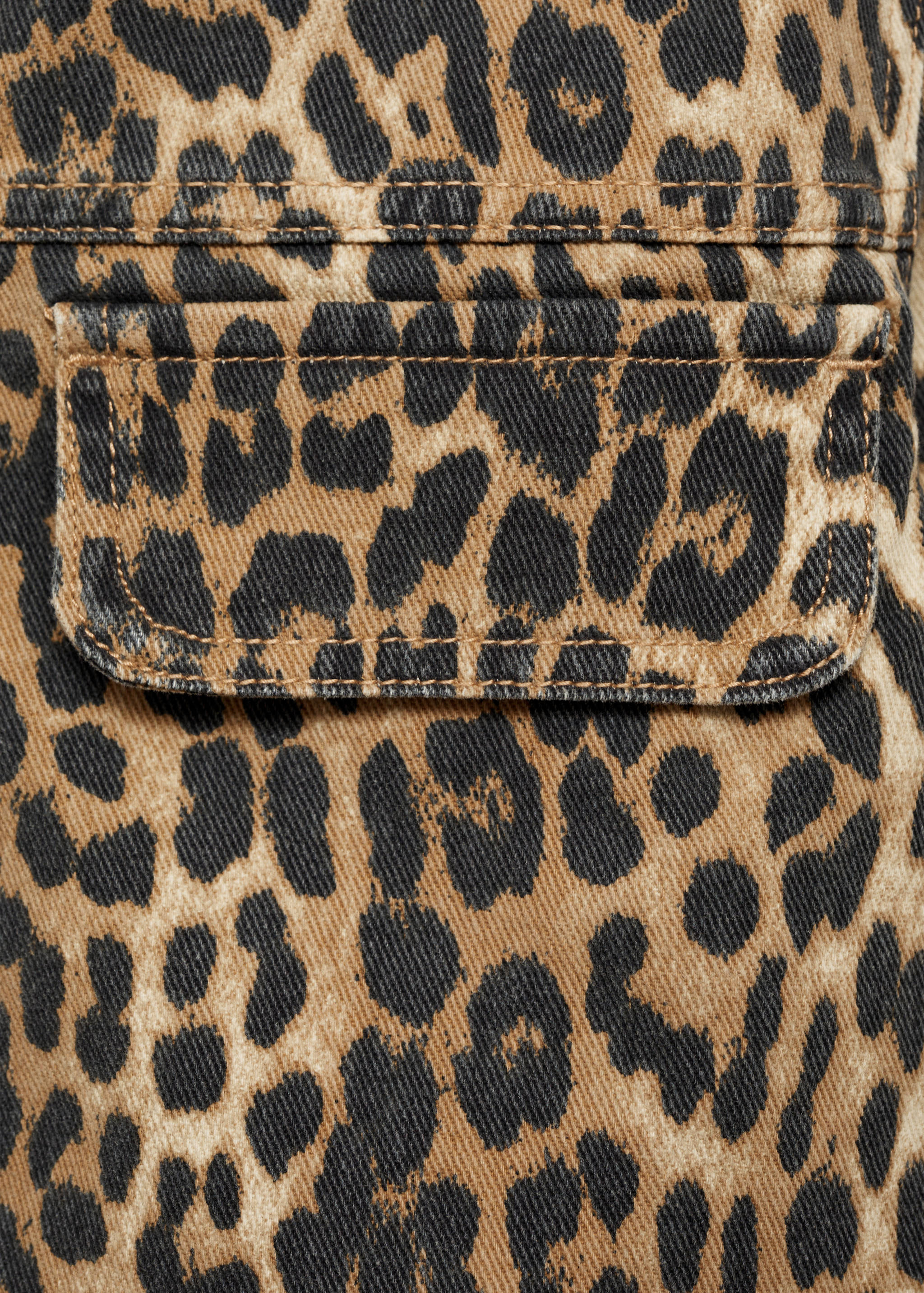 Leopard-print denim jacket - Details of the article 0