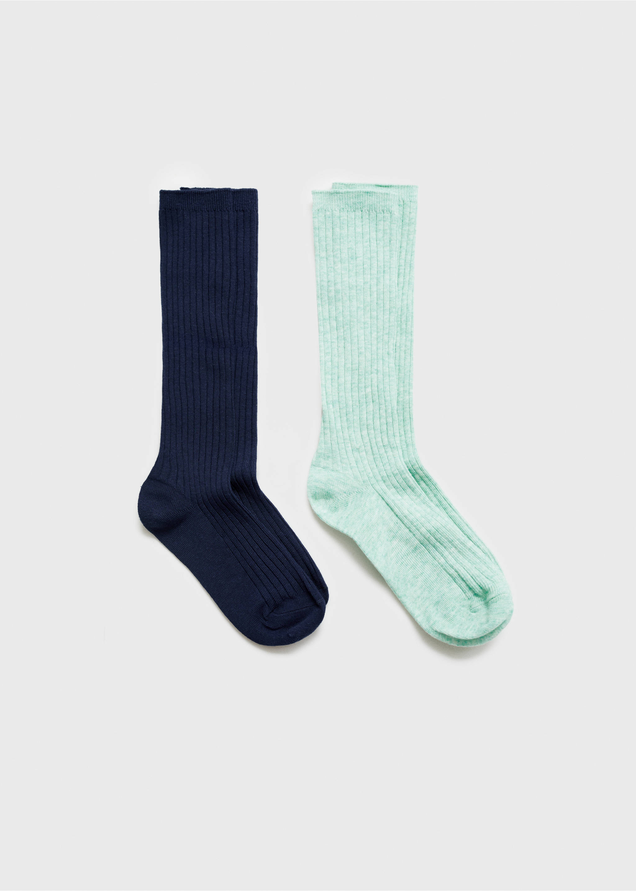 2 pack ribbed socks - Article without model, Pastel Green. Ref: 77096754-00.