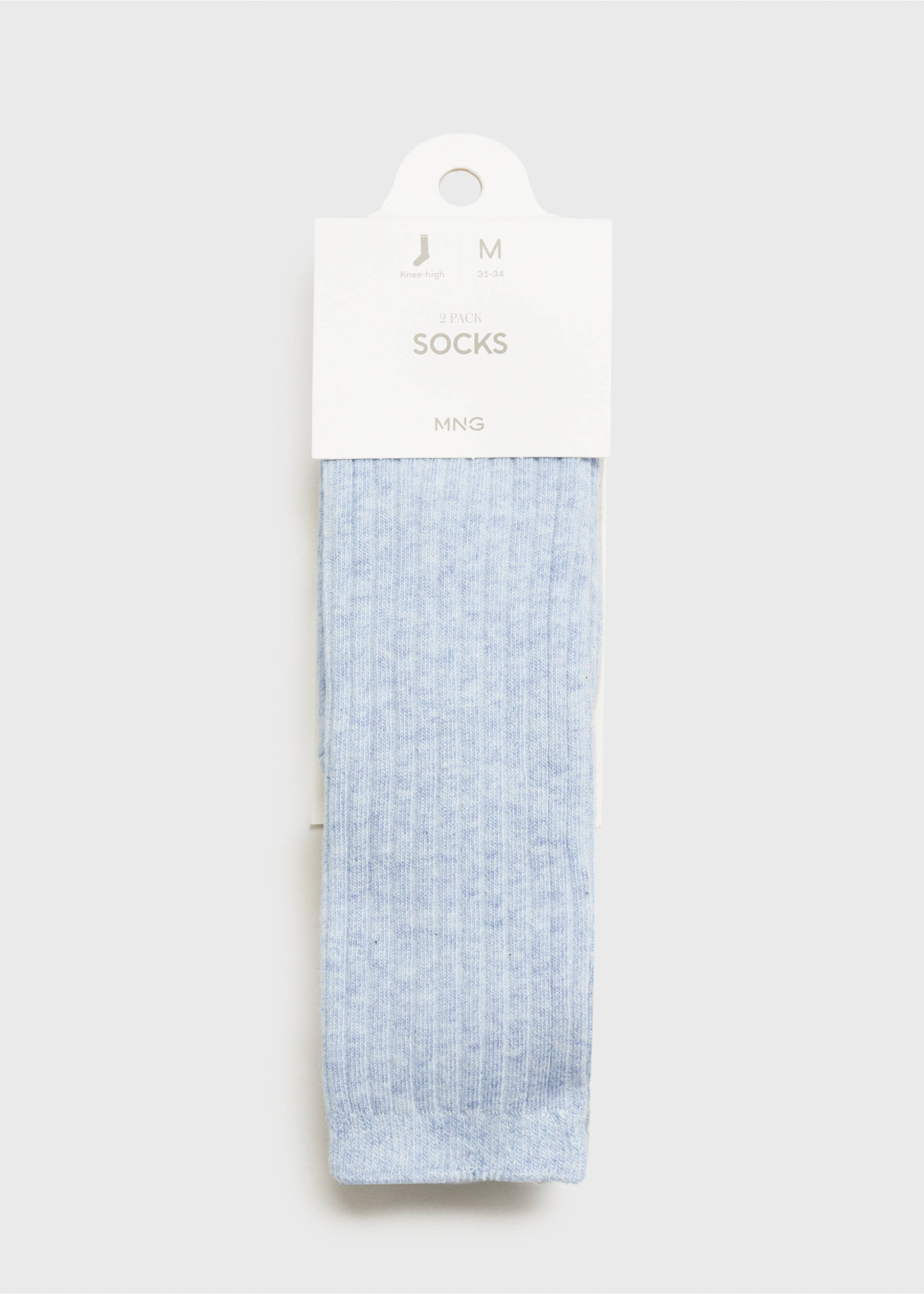 2 pack ribbed socks - Article without model, Sky Blue. Ref: 77096754-00.
