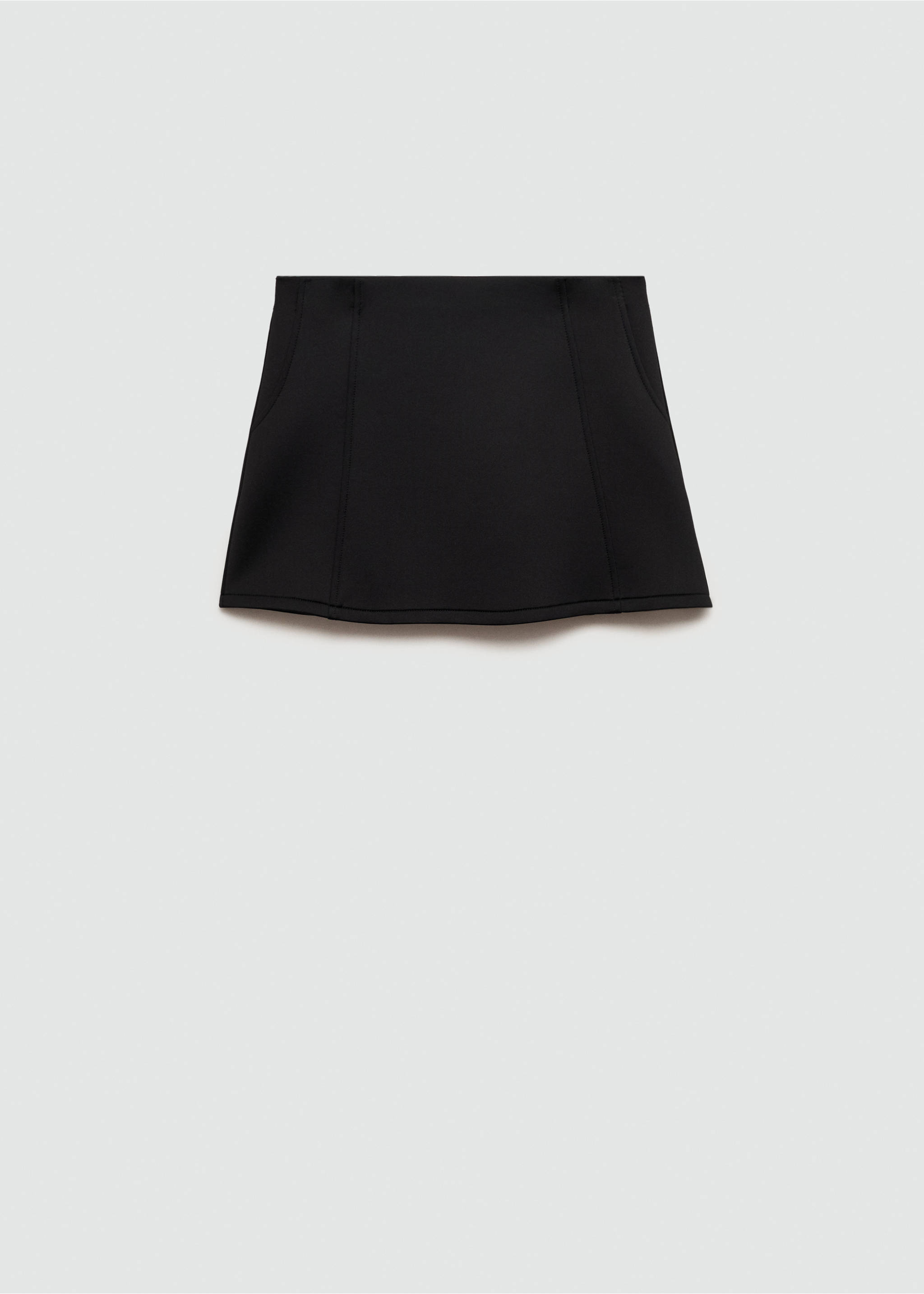 Mid-rise mini-skirt - Article without model, Black. Ref: 77096755-00.