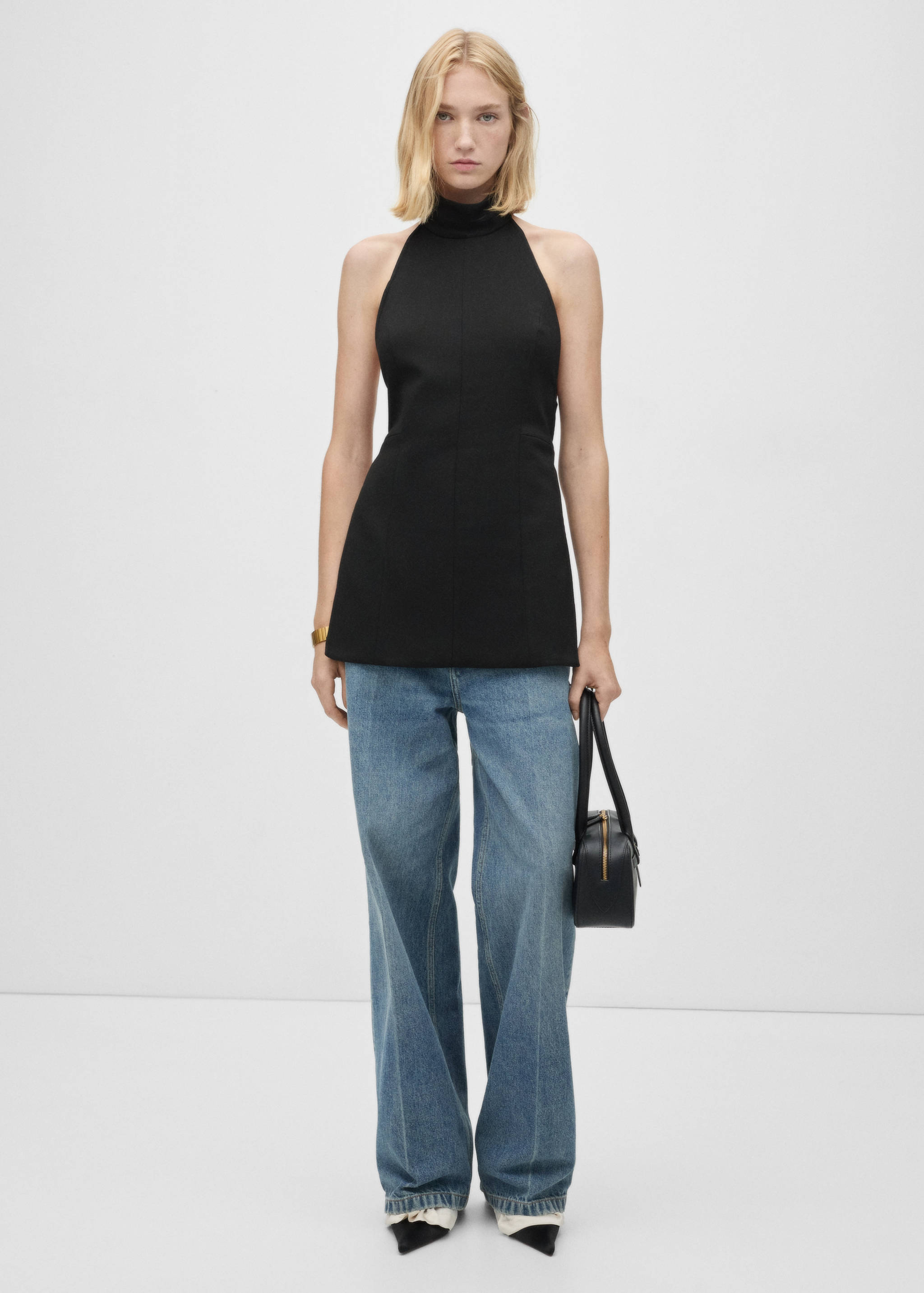 Haltertop met open rug - Overzichtstekening