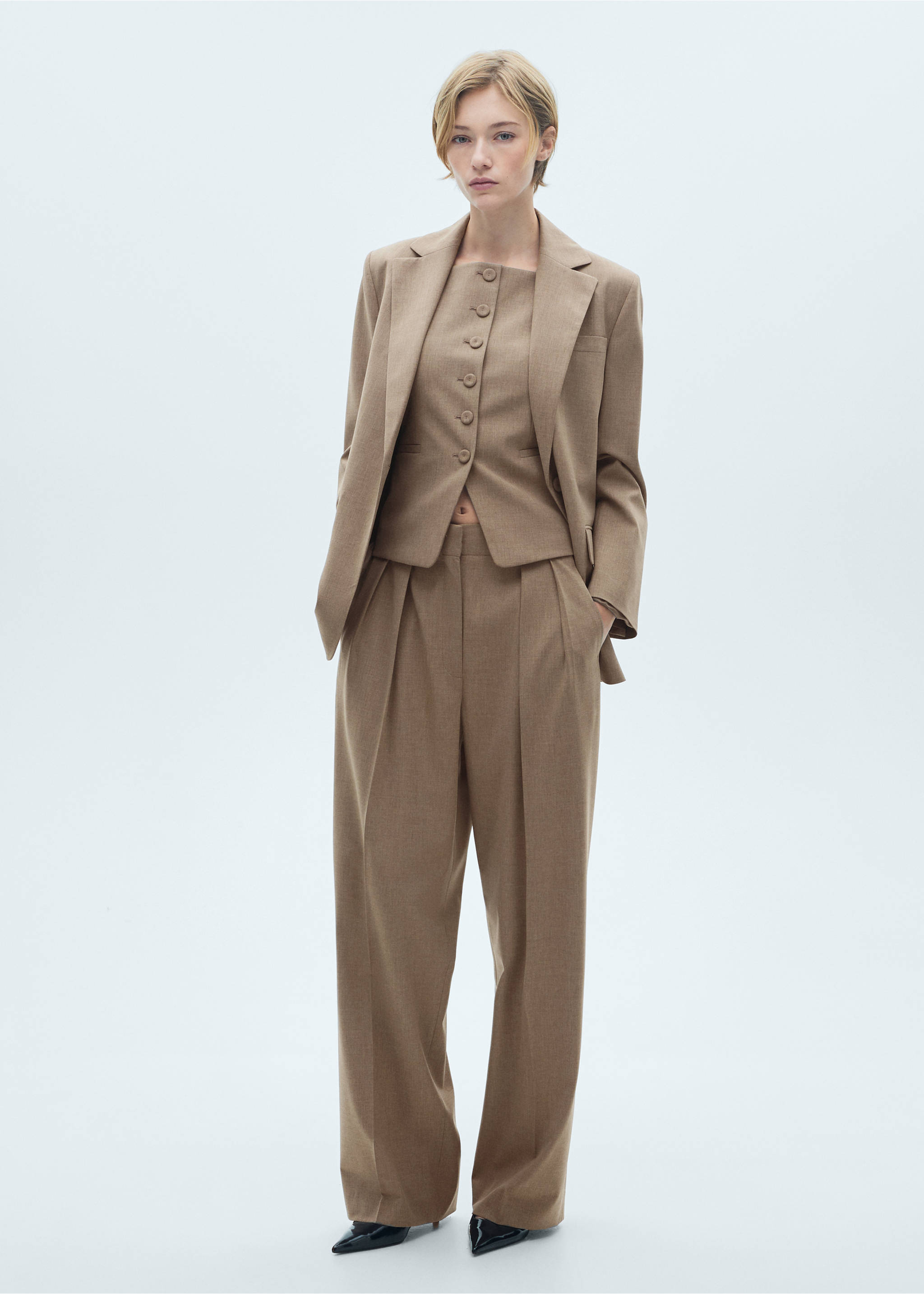 Wool suit trousers - General plane, Brown. Ref: 77096760-00.