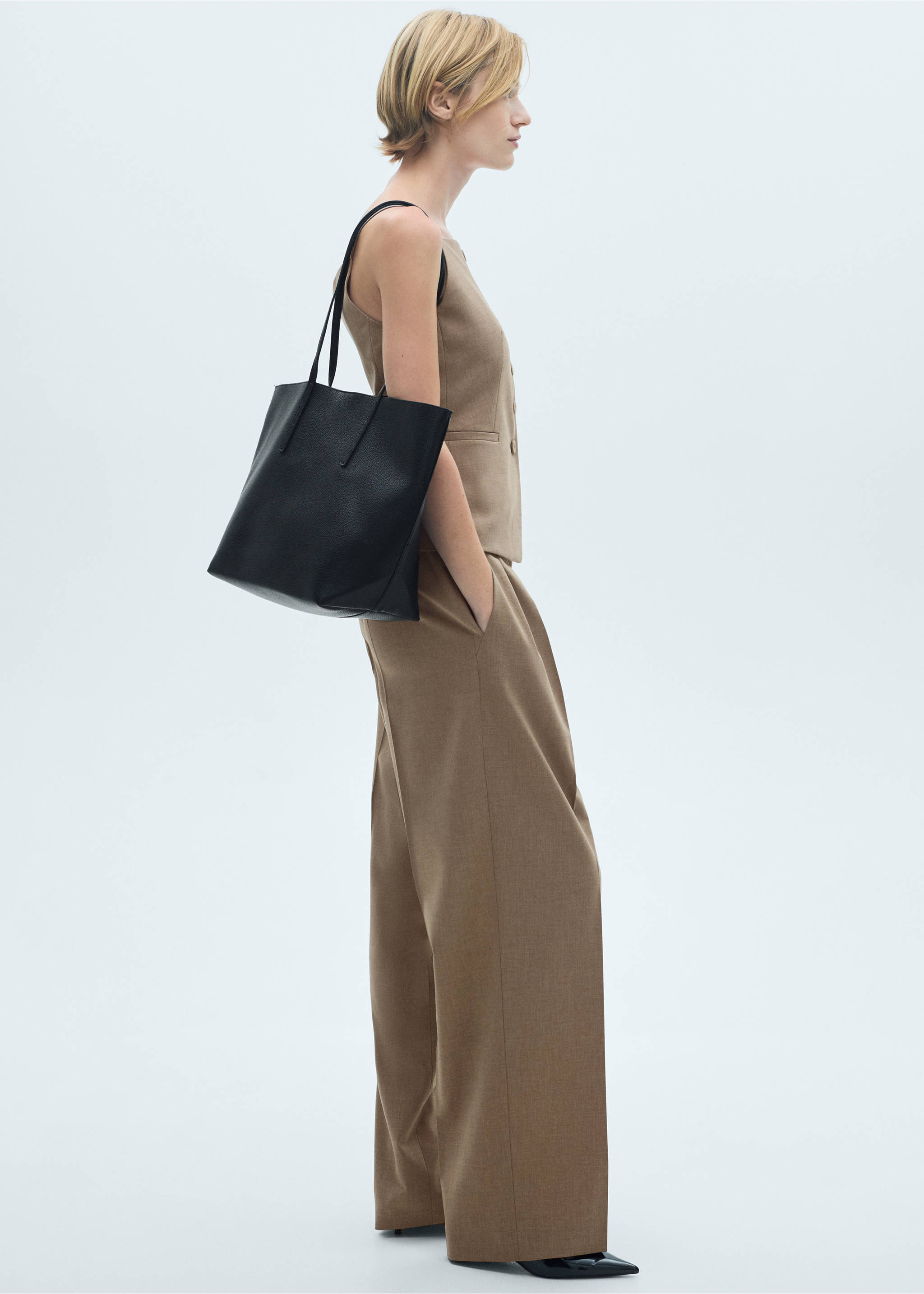 Wool suit trousers - Details of the article 6, Brown. Ref: 77096760-00.