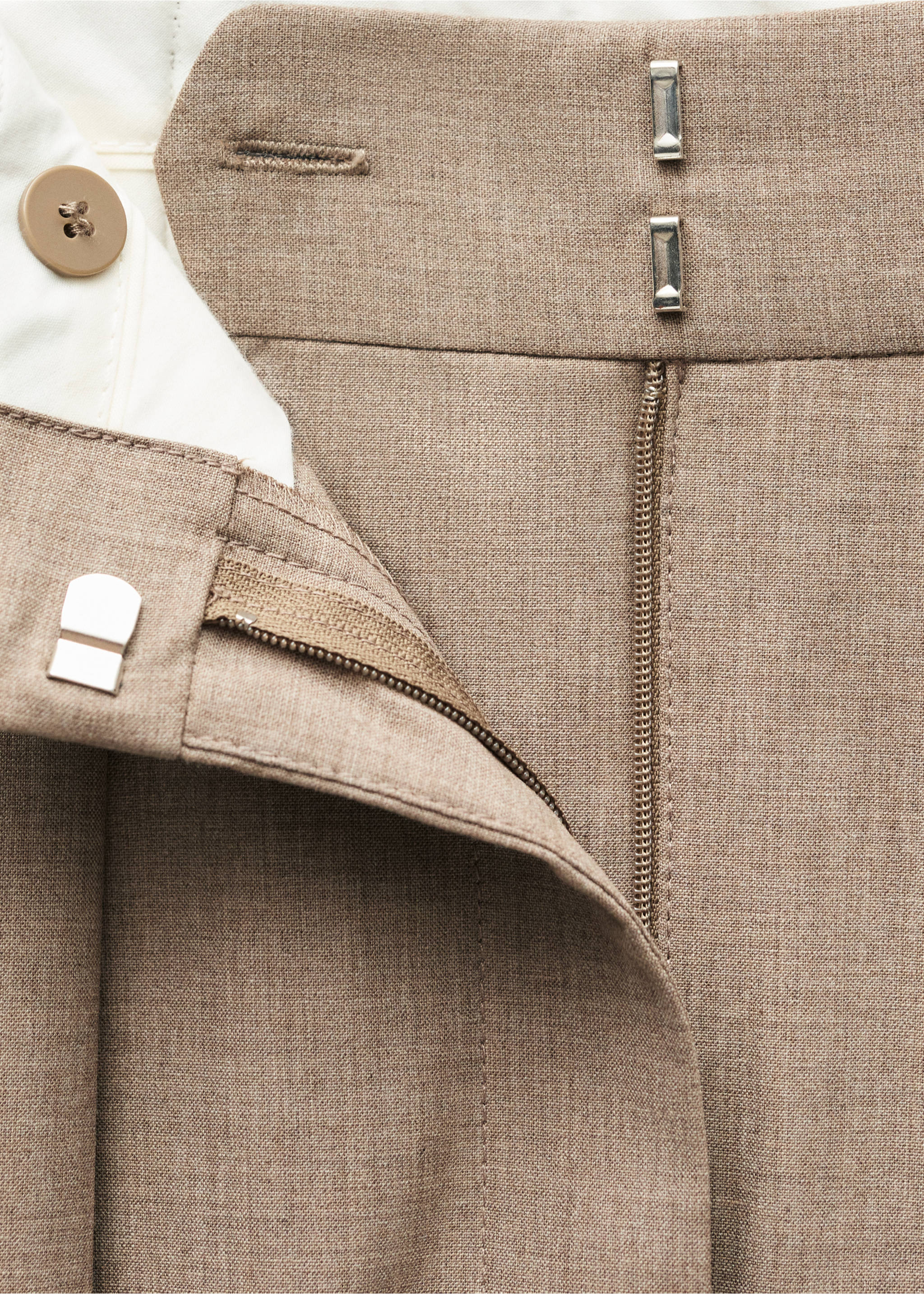 Wool suit trousers - Details of the article 0, Brown. Ref: 77096760-00.