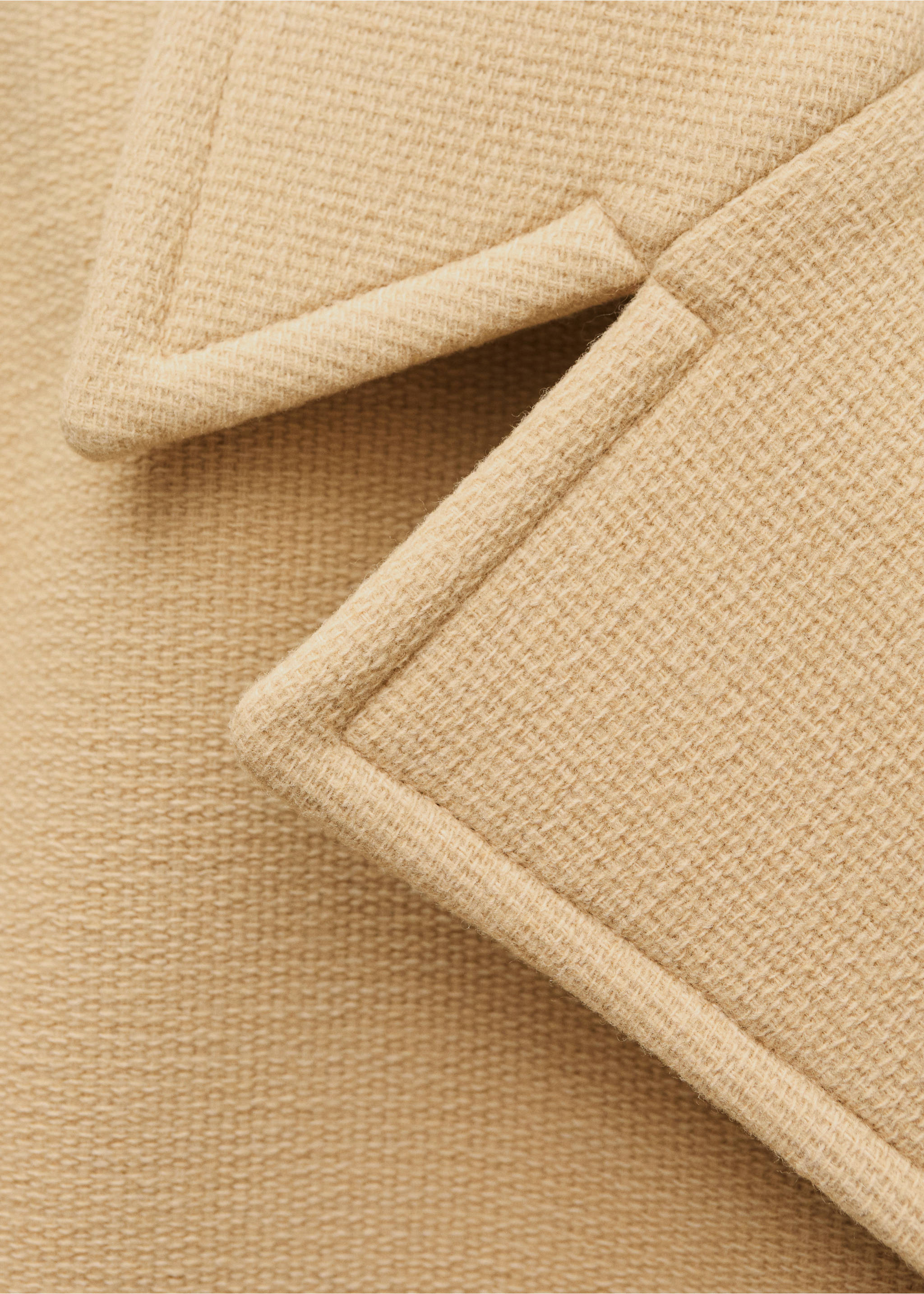 Abrigo lana virgen doble botonadura - Detalle del artículo 8, Marrón medio. Ref: 77096762-00.