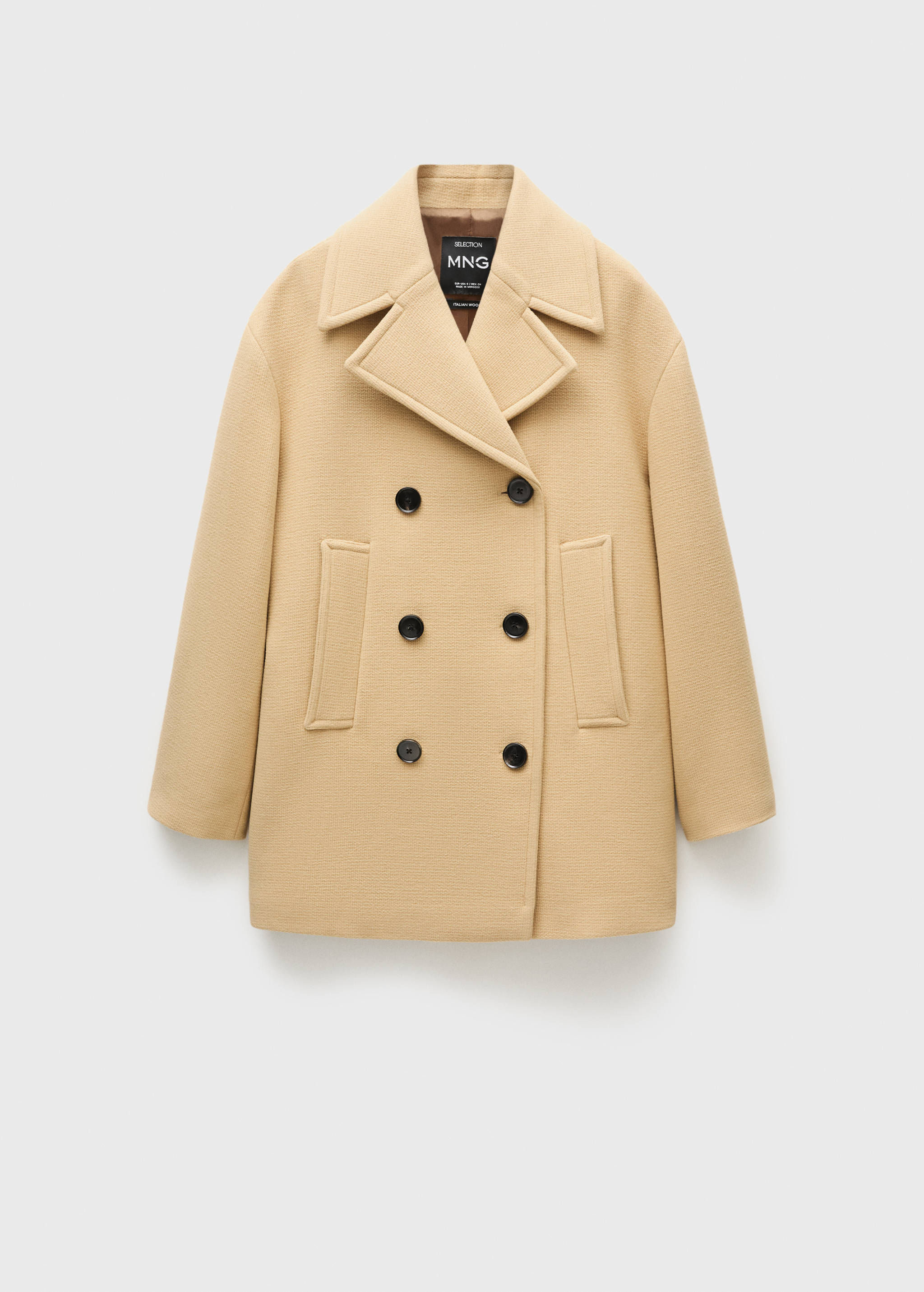 Double-breasted virgin wool coat - Women | MANGO OUTLET USA