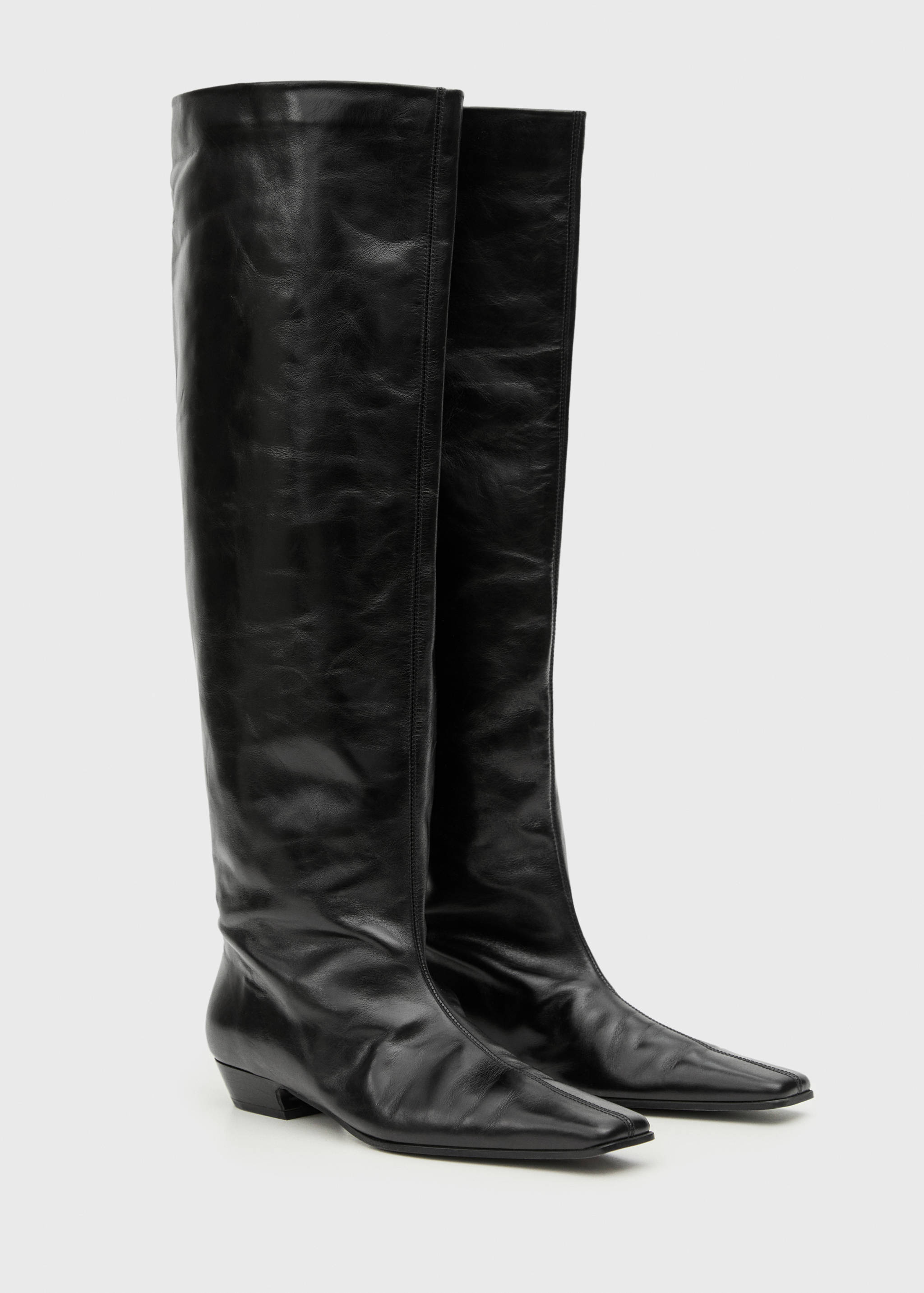 Leather high boots - Medium plane