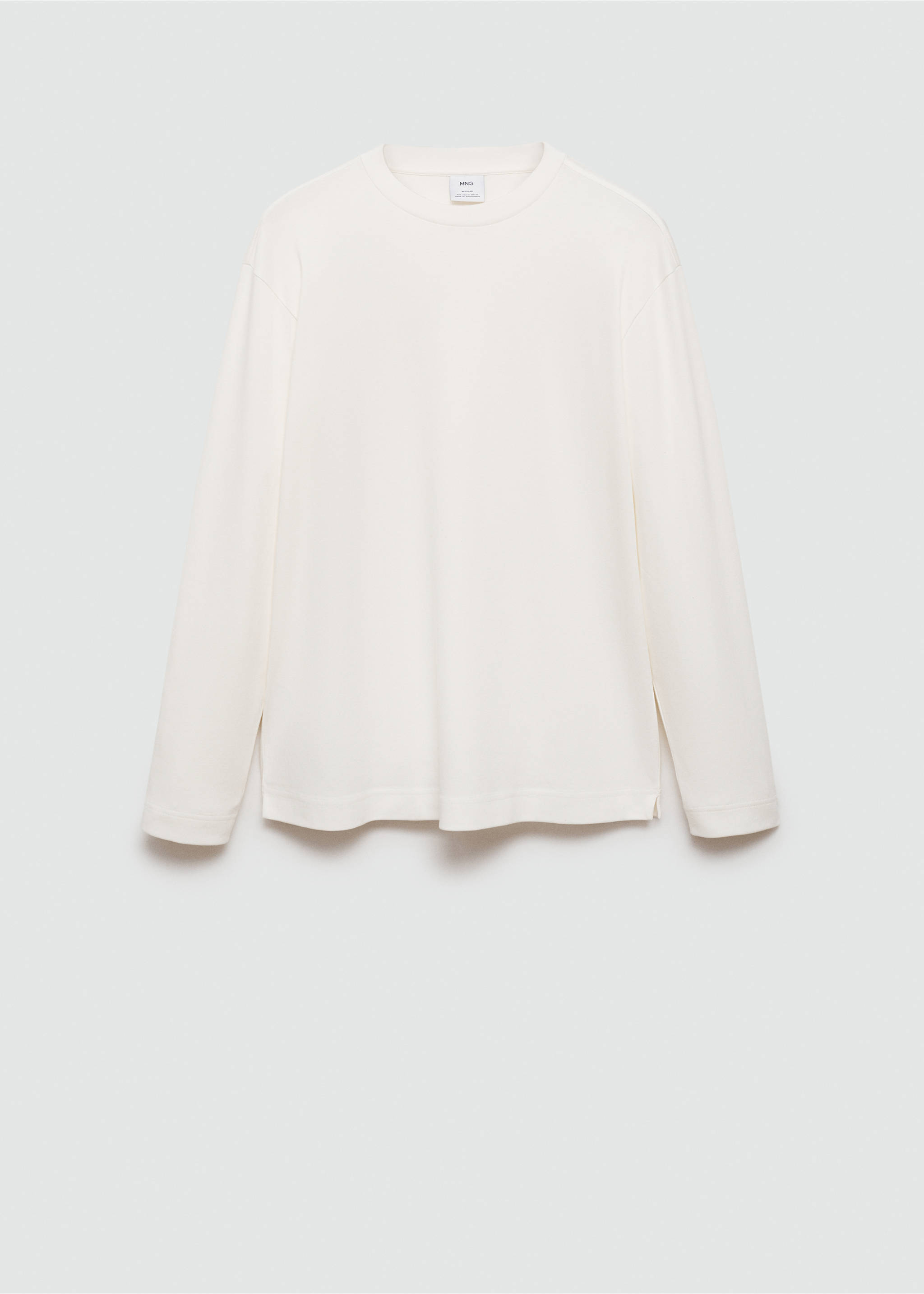 100% cotton long-sleeved t-shirt - Article without model, White. Ref: 77097111-00.