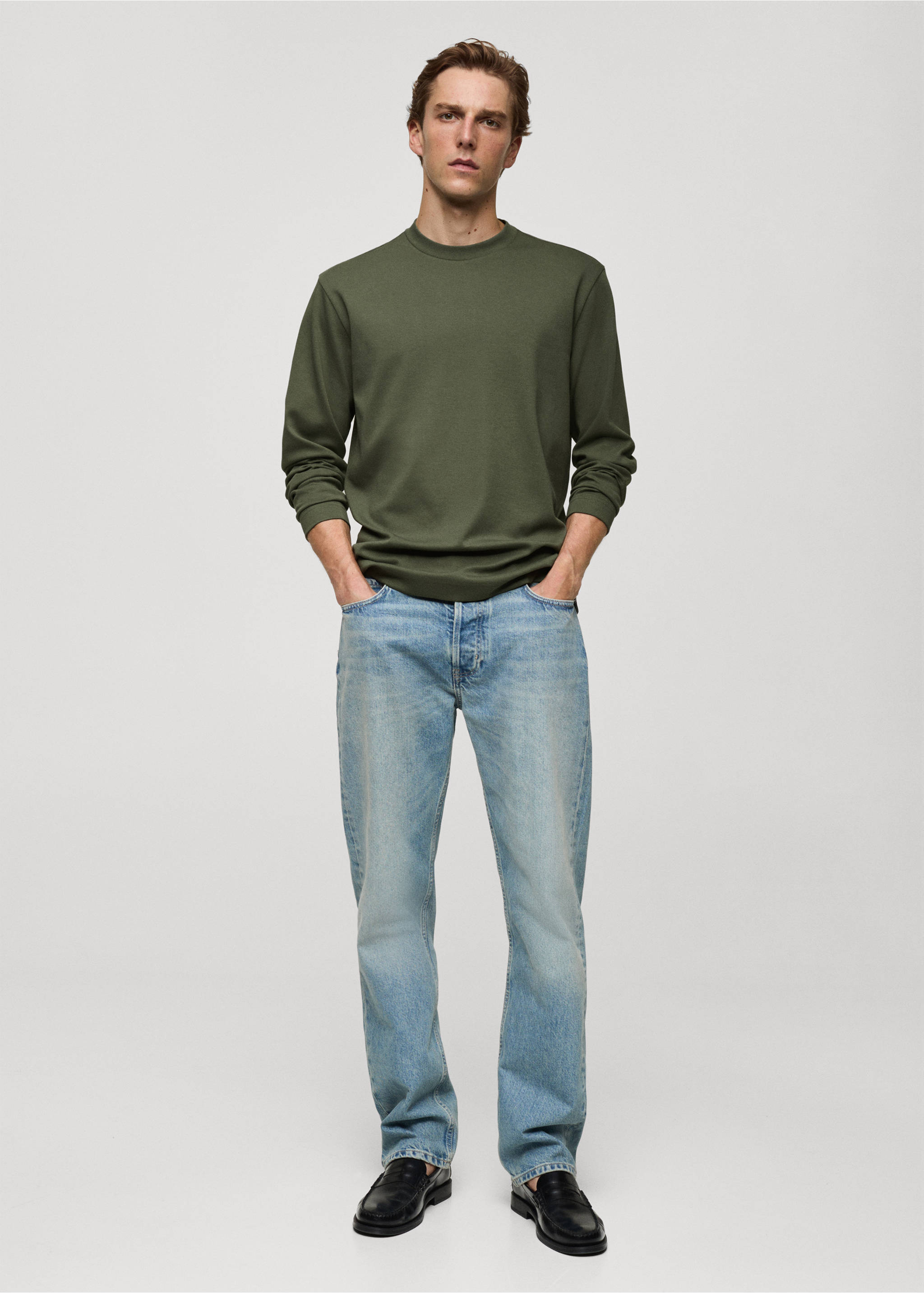 Camiseta 100% algodón manga larga - Plano general, Verde bosque. Ref: 77097111-00.