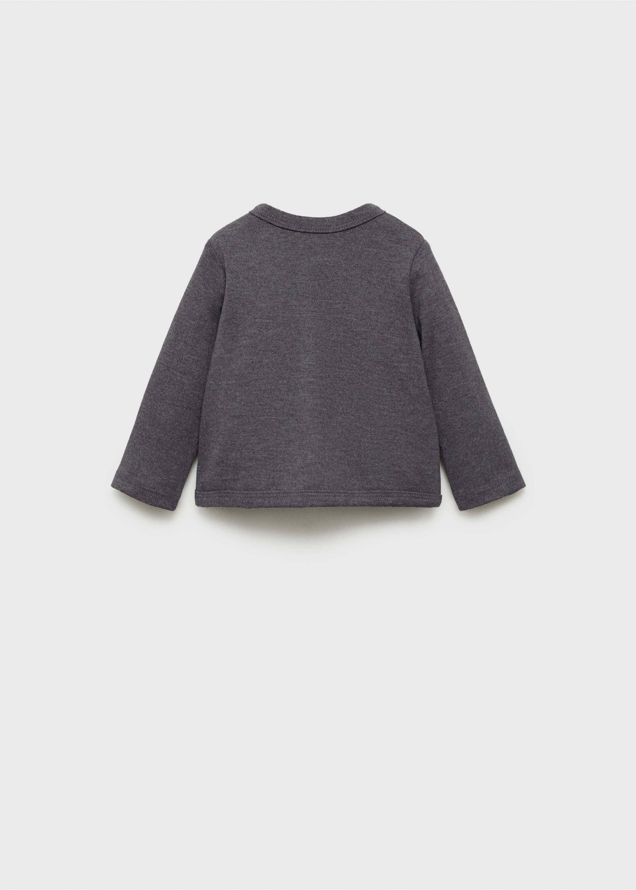 Buttoned cotton jacket - Reverse of the article, Charcoal. Ref: 77097125-00.