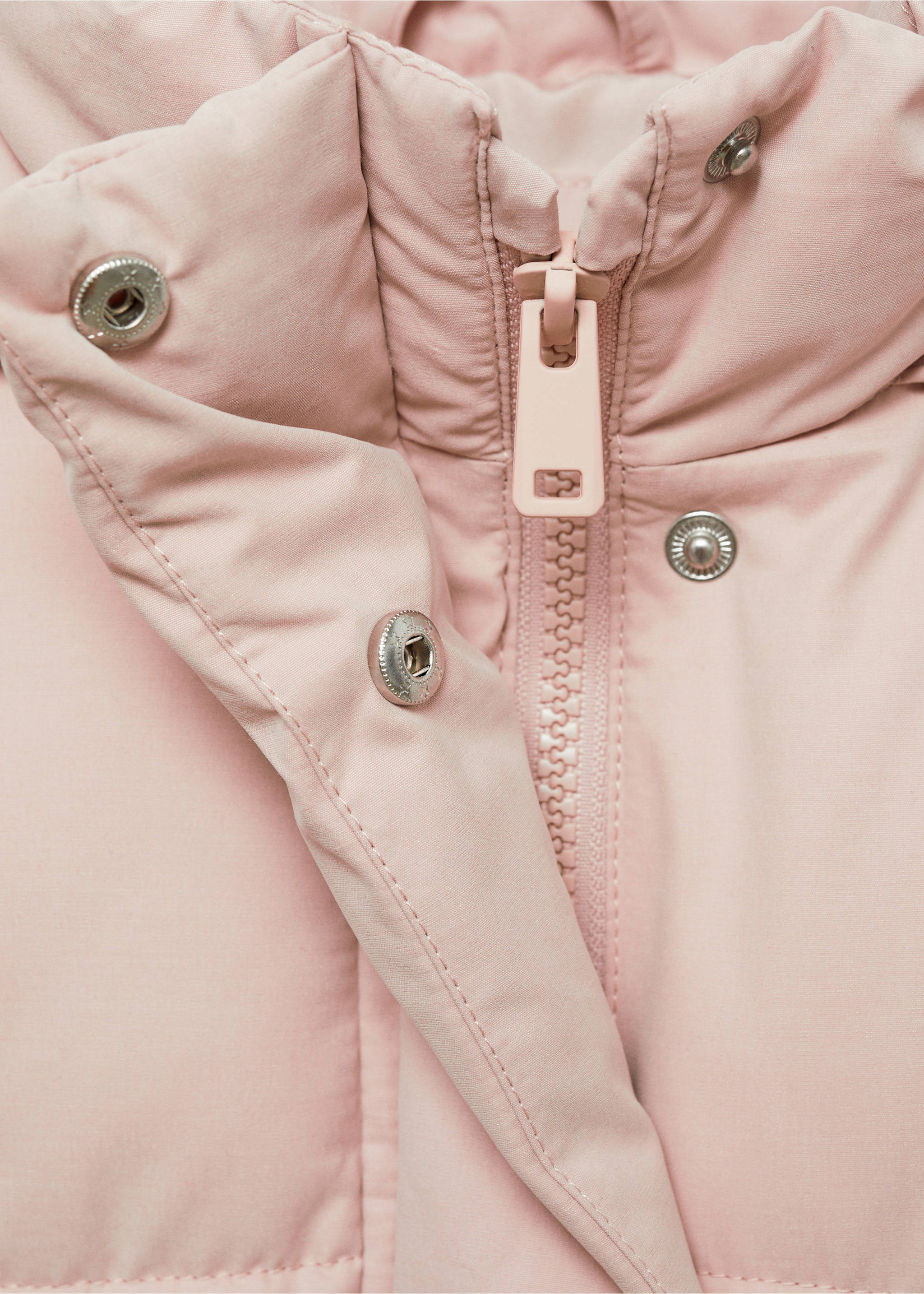 Pocket quilted jacket - Details of the article 8, Pink. Ref: 77097639-00.