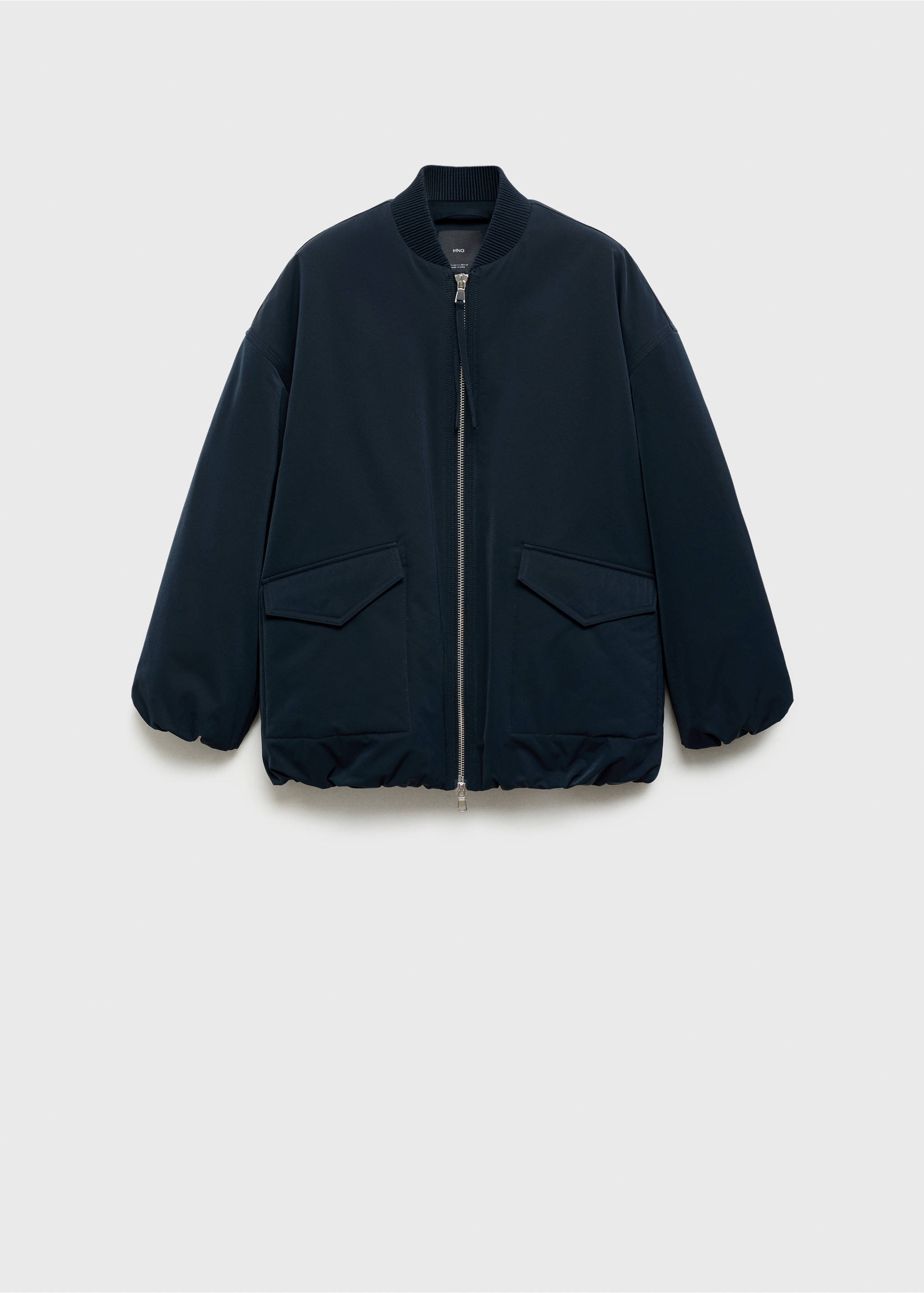 Bomber jacket with double zip - Article without model, Dark Navy. Ref: 77097641-00.