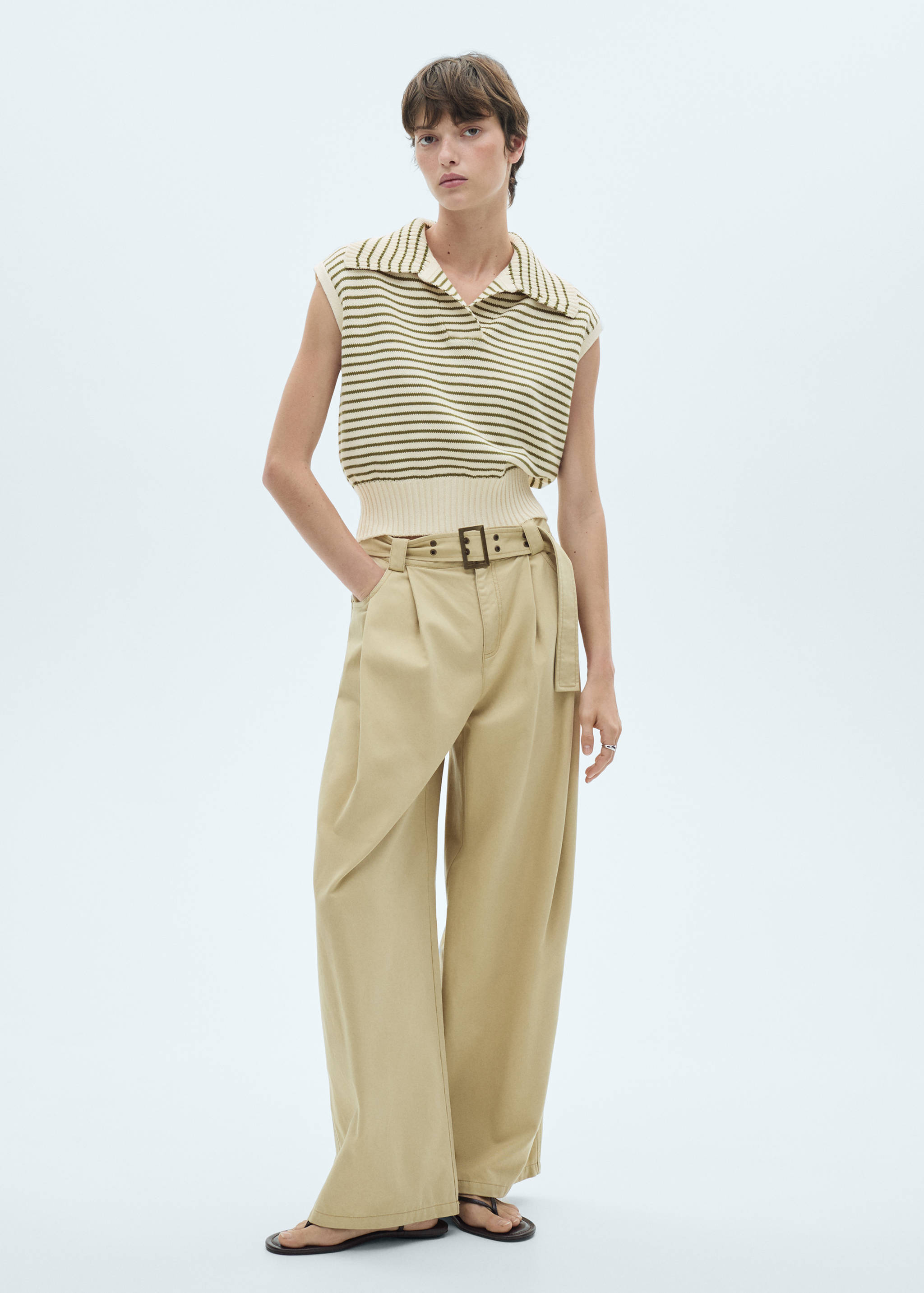 Gestreifter Strickpullunder - Allgemeine Ansicht