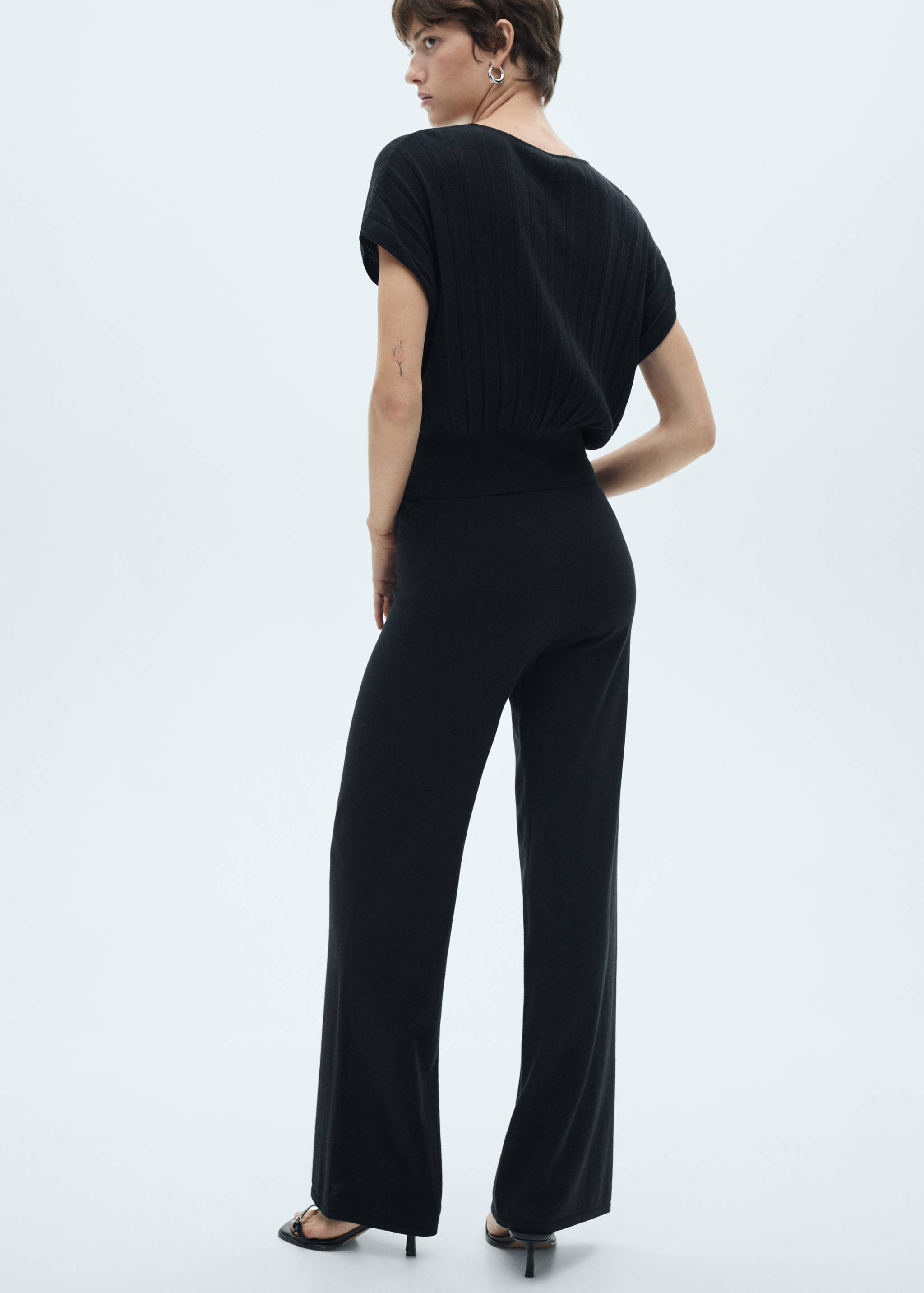 Fine-knit wideleg trousers - Reverse of the article