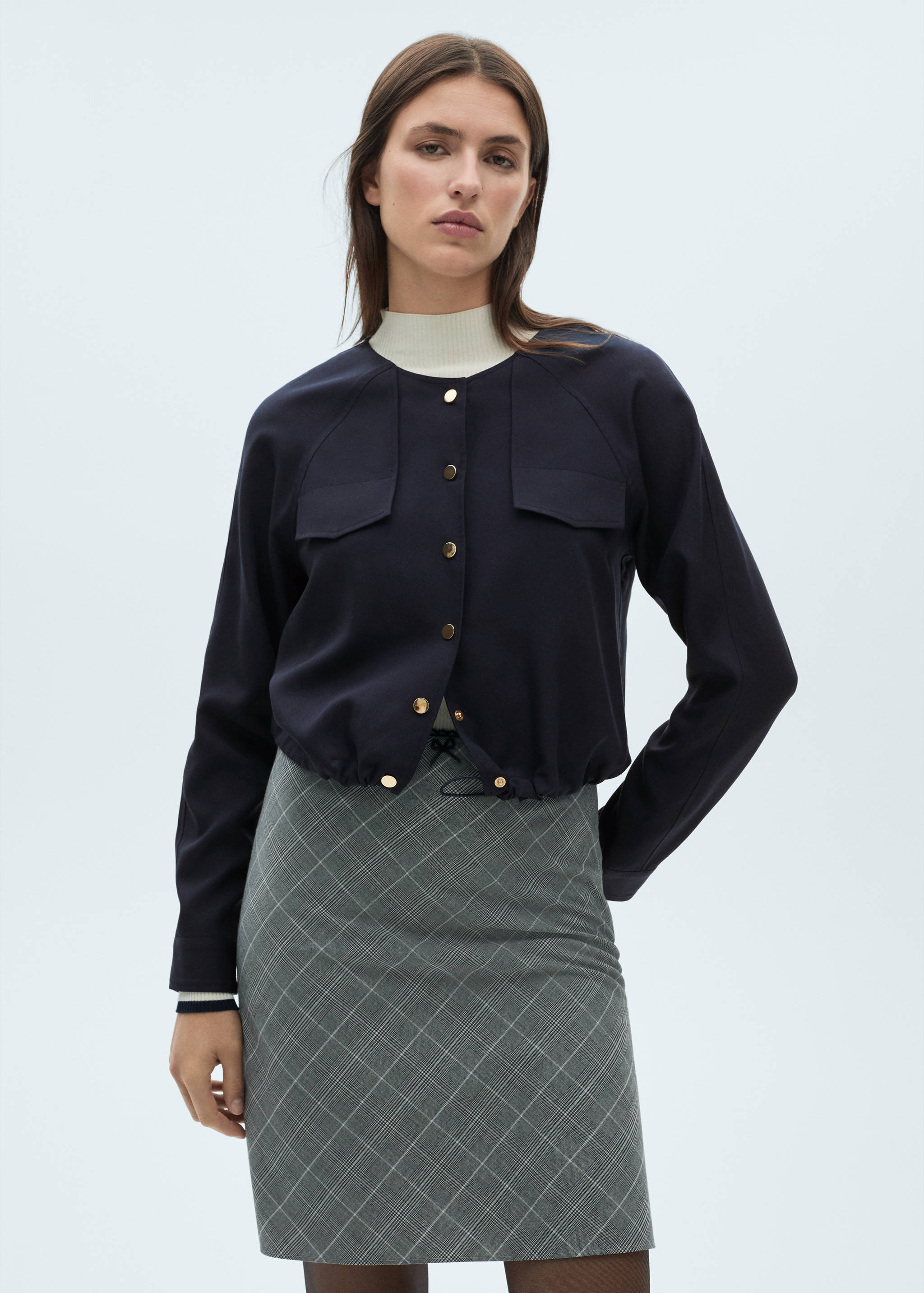 Veste Lyocell poches - Plan moyen