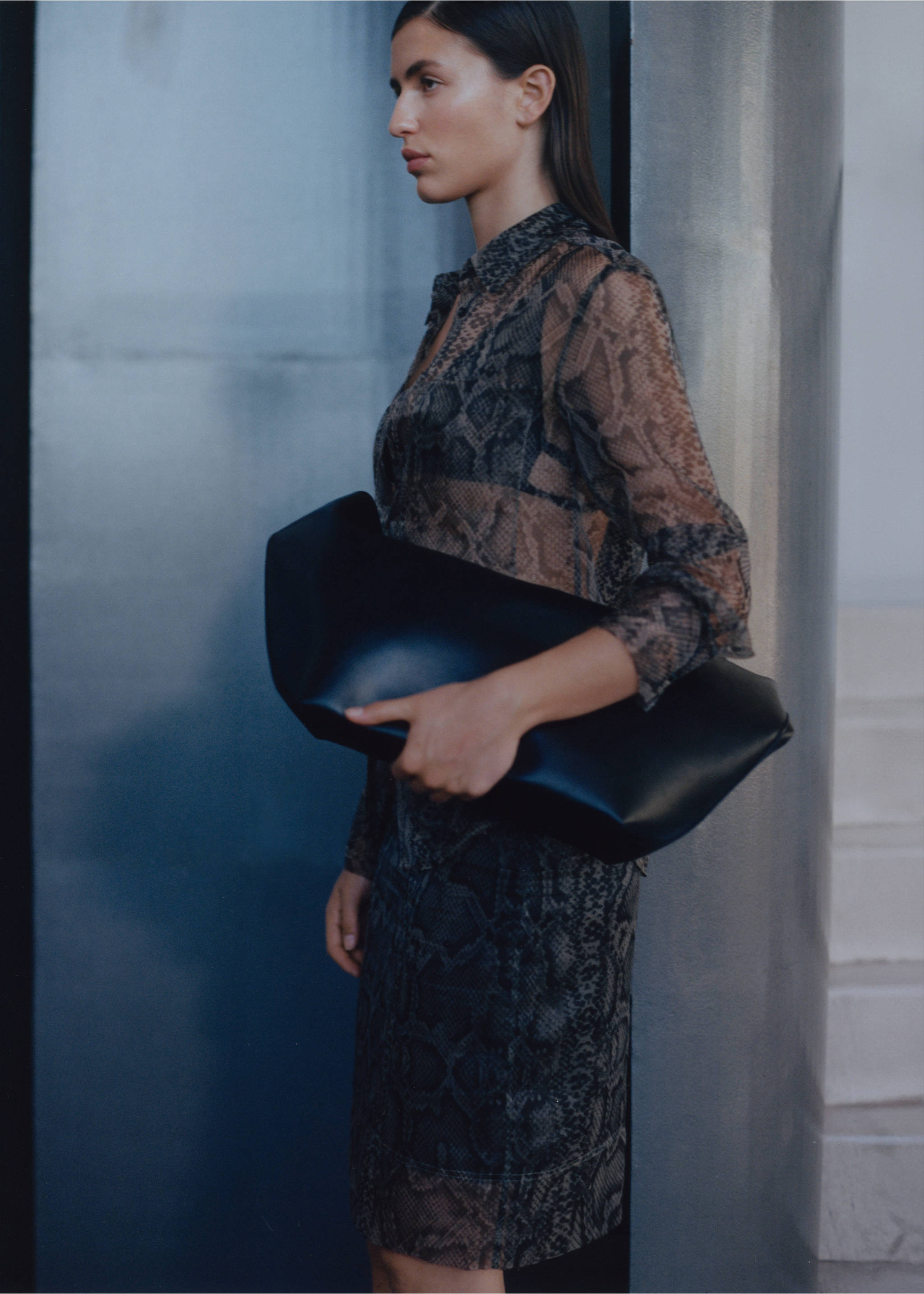 Animal print organza skirt - Details of the article 6, Ecru. Ref: 77097659-00.