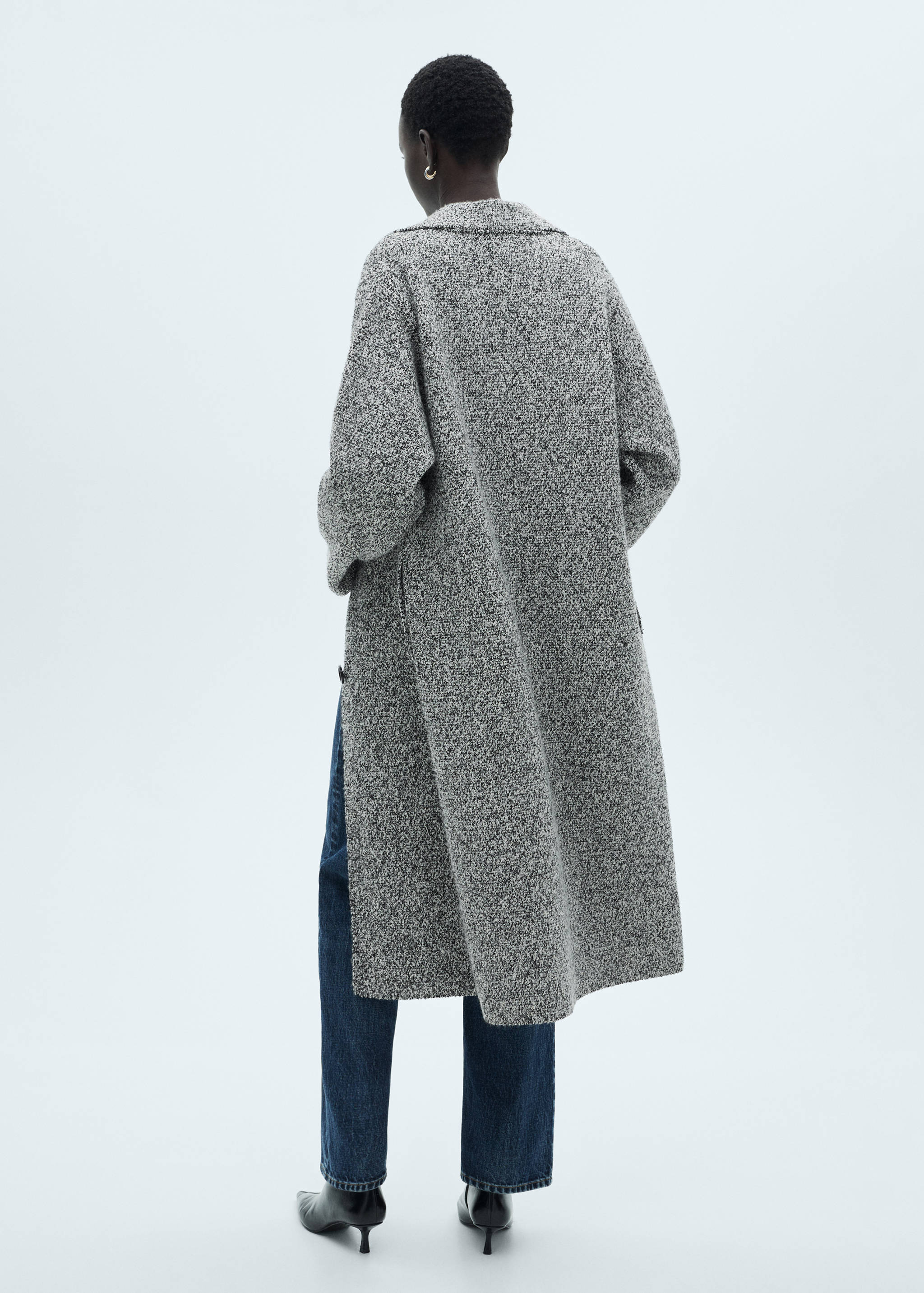 Mottled knitted cotton coat - Reverse of the article