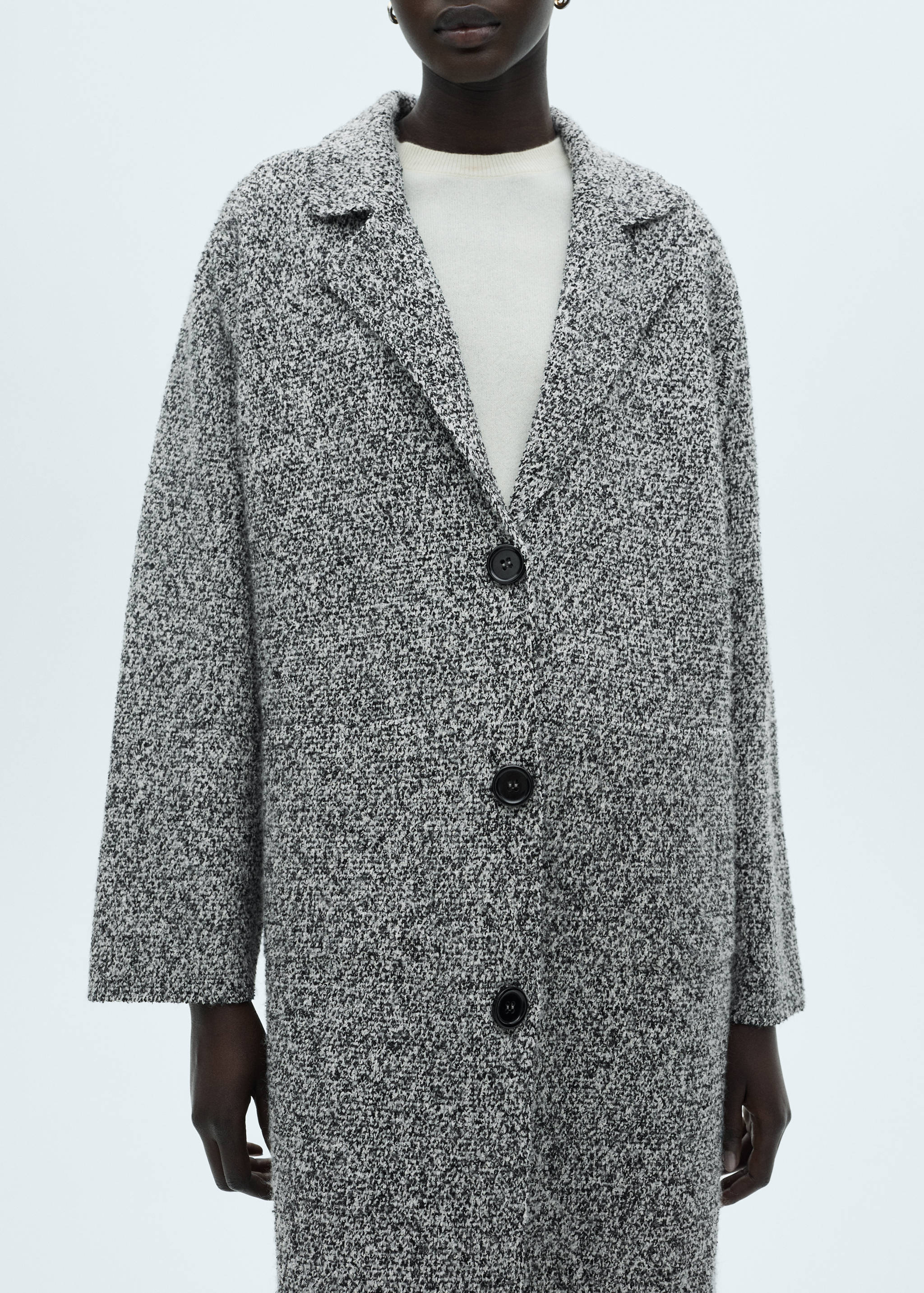 Mottled knitted cotton coat - Details of the article 1