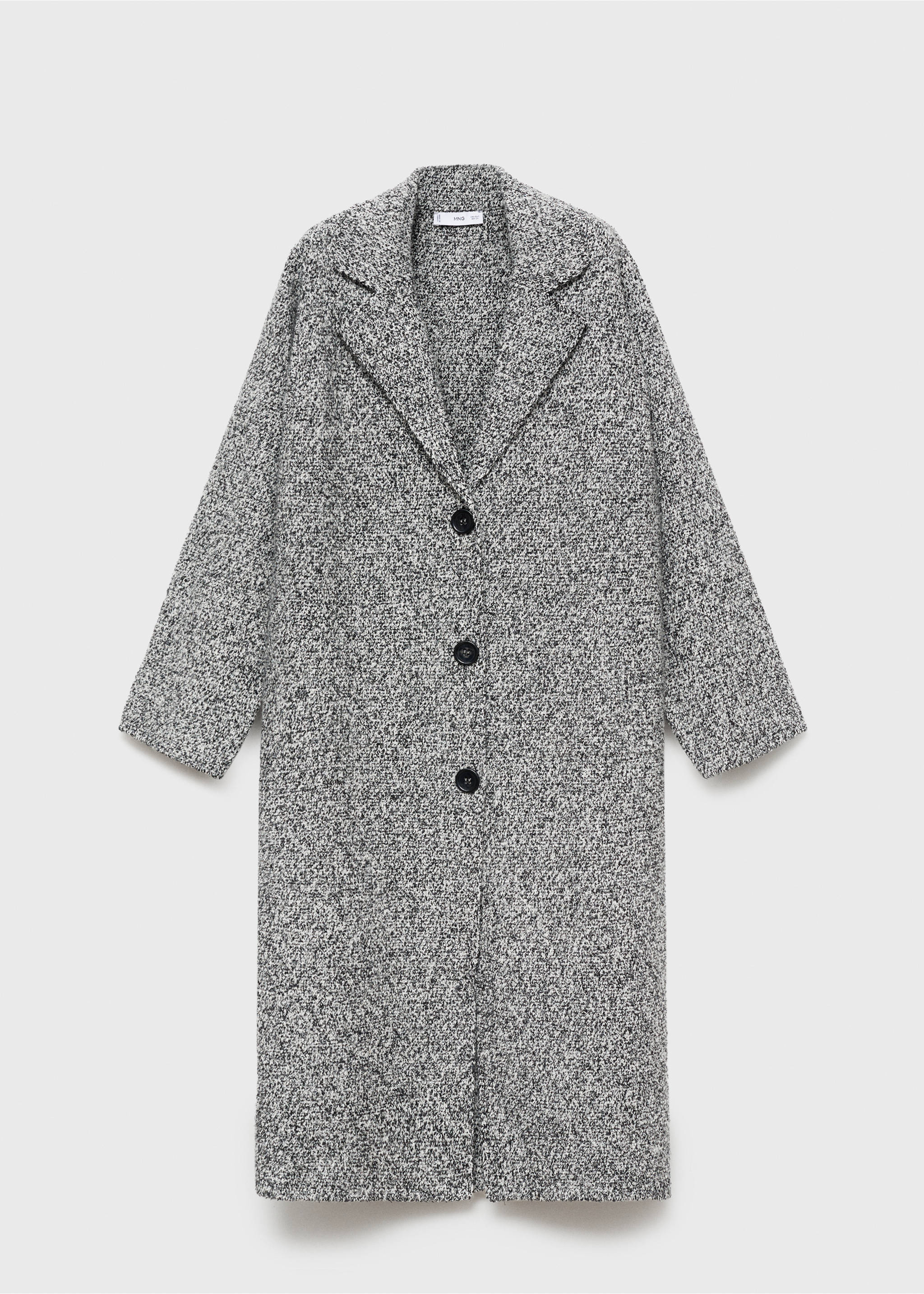 Cappotto cotone maglia melangiata - Articolo senza modello, Nero. Ref: 77097660-00.