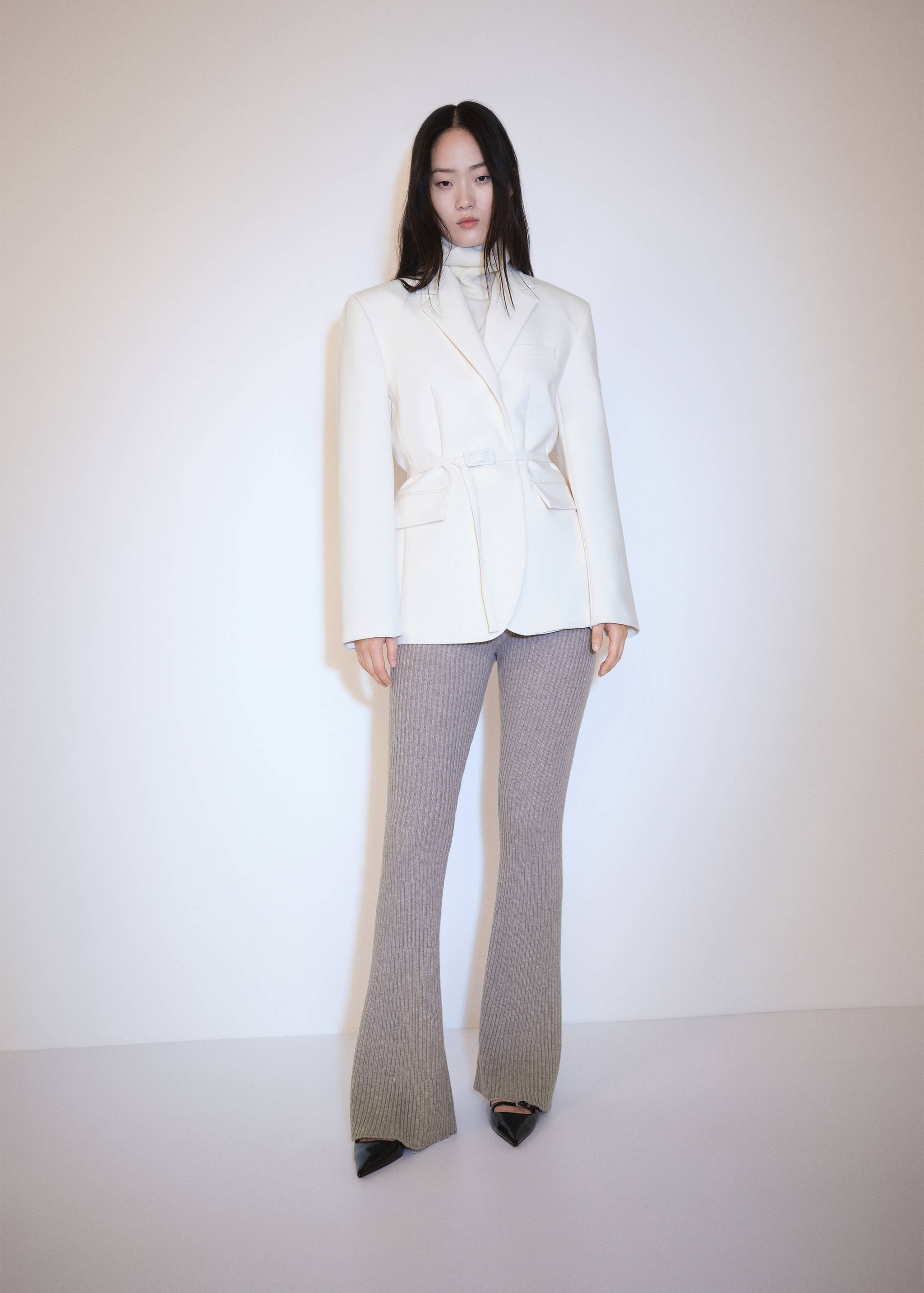 Pantalon évasé maille côtelée - Détail de l'article 2