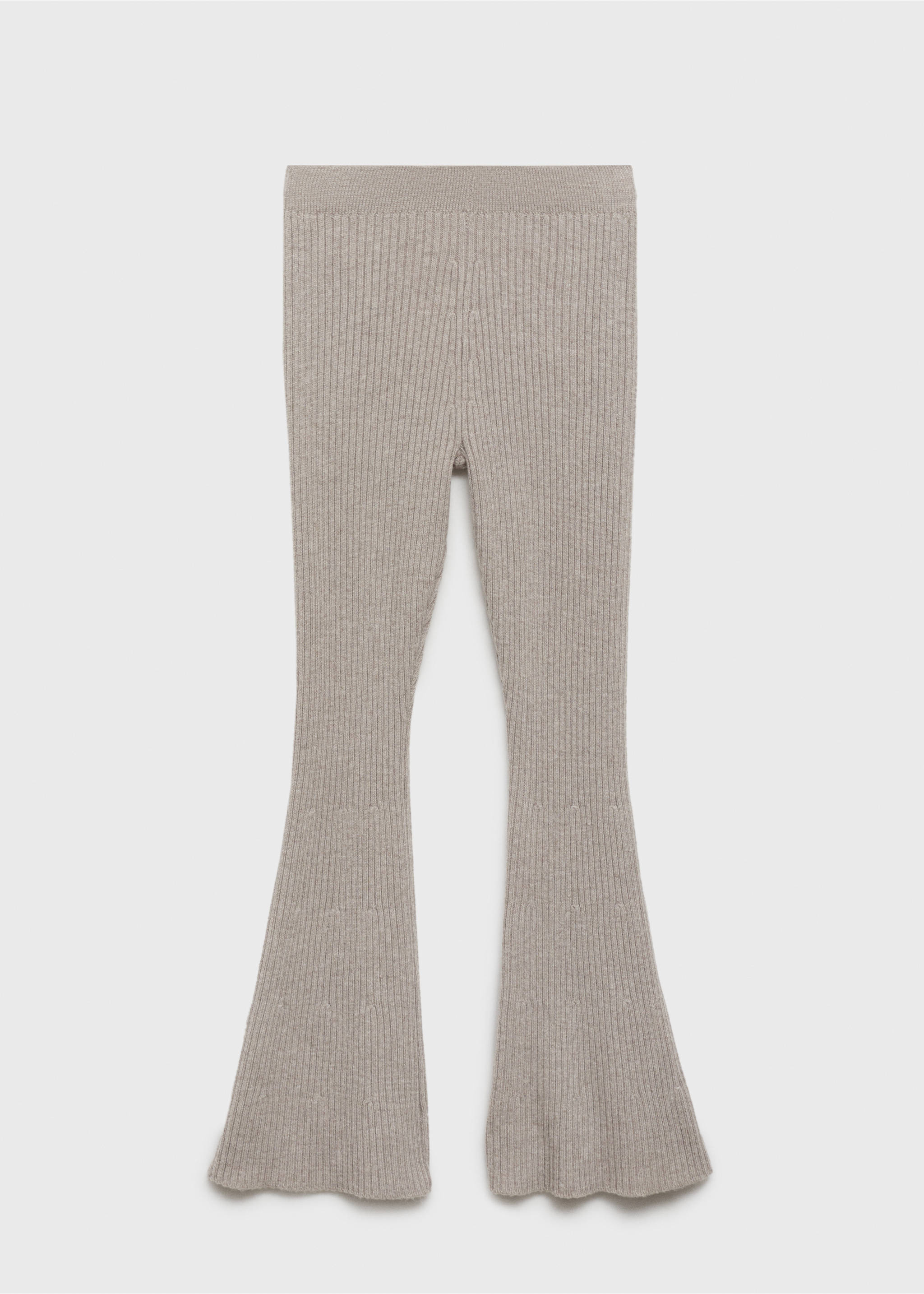 Pantaloni scampanati maglia a coste - Articolo senza modello, Grigio chiaro/pastello. Ref: 77097663-00.