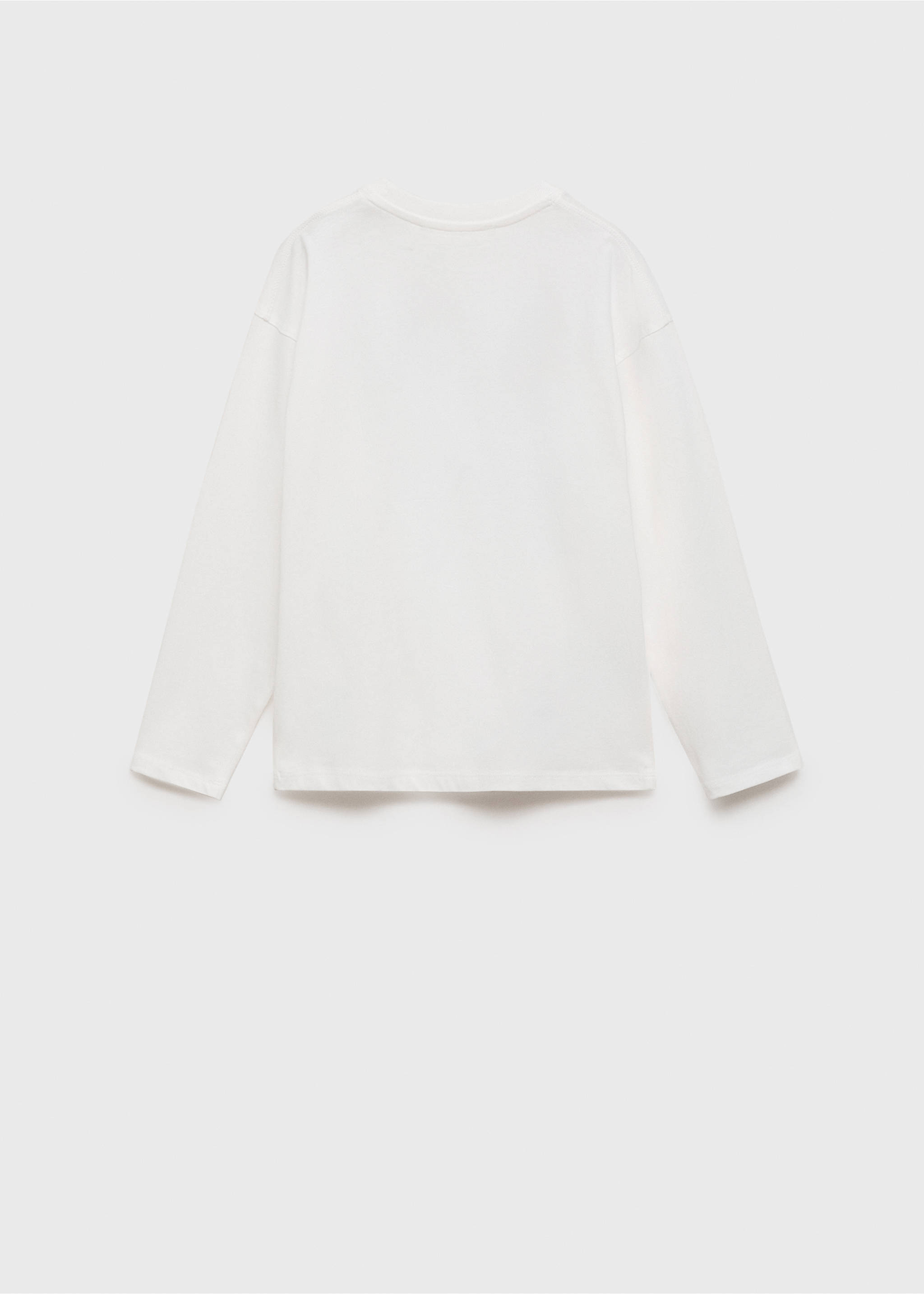 T-shirt manches longues imprimé - Verso de l’article, Blanc cassé. Ref: 77097666-00.