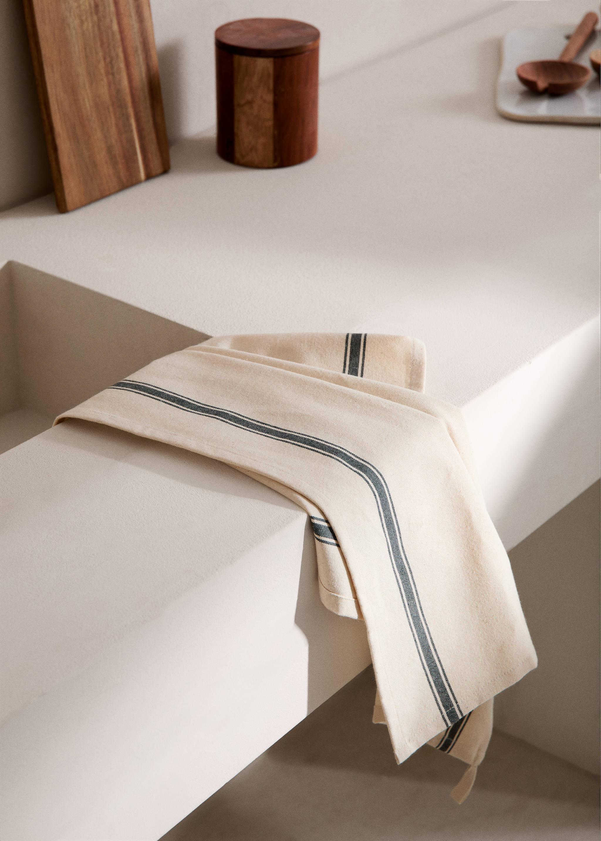 Prosop de bucătărie din bumbac 100 % cu dungi - Plan general