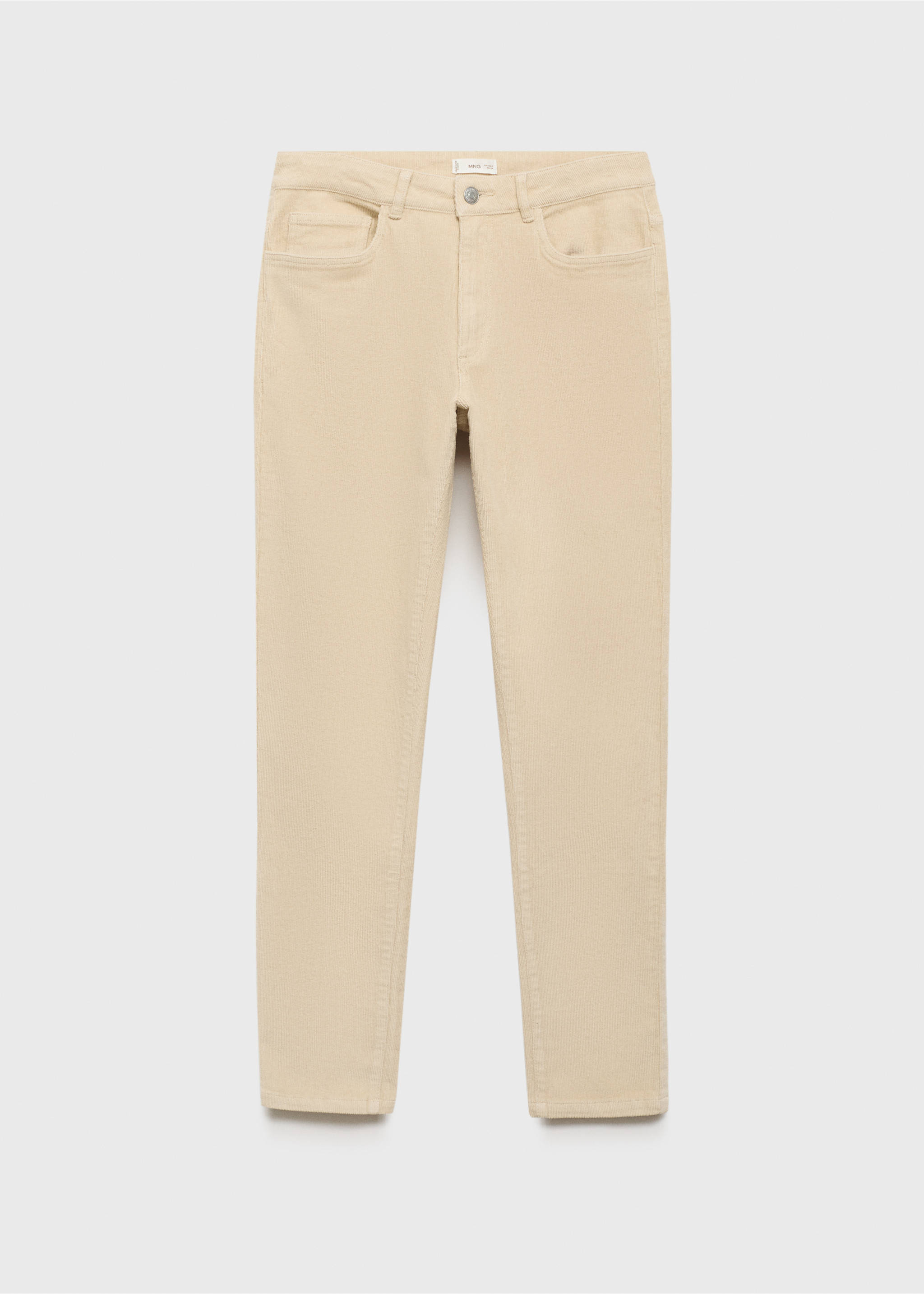 Slim fit corduroy trousers - Article without model, Beige. Ref: 77097672-00.