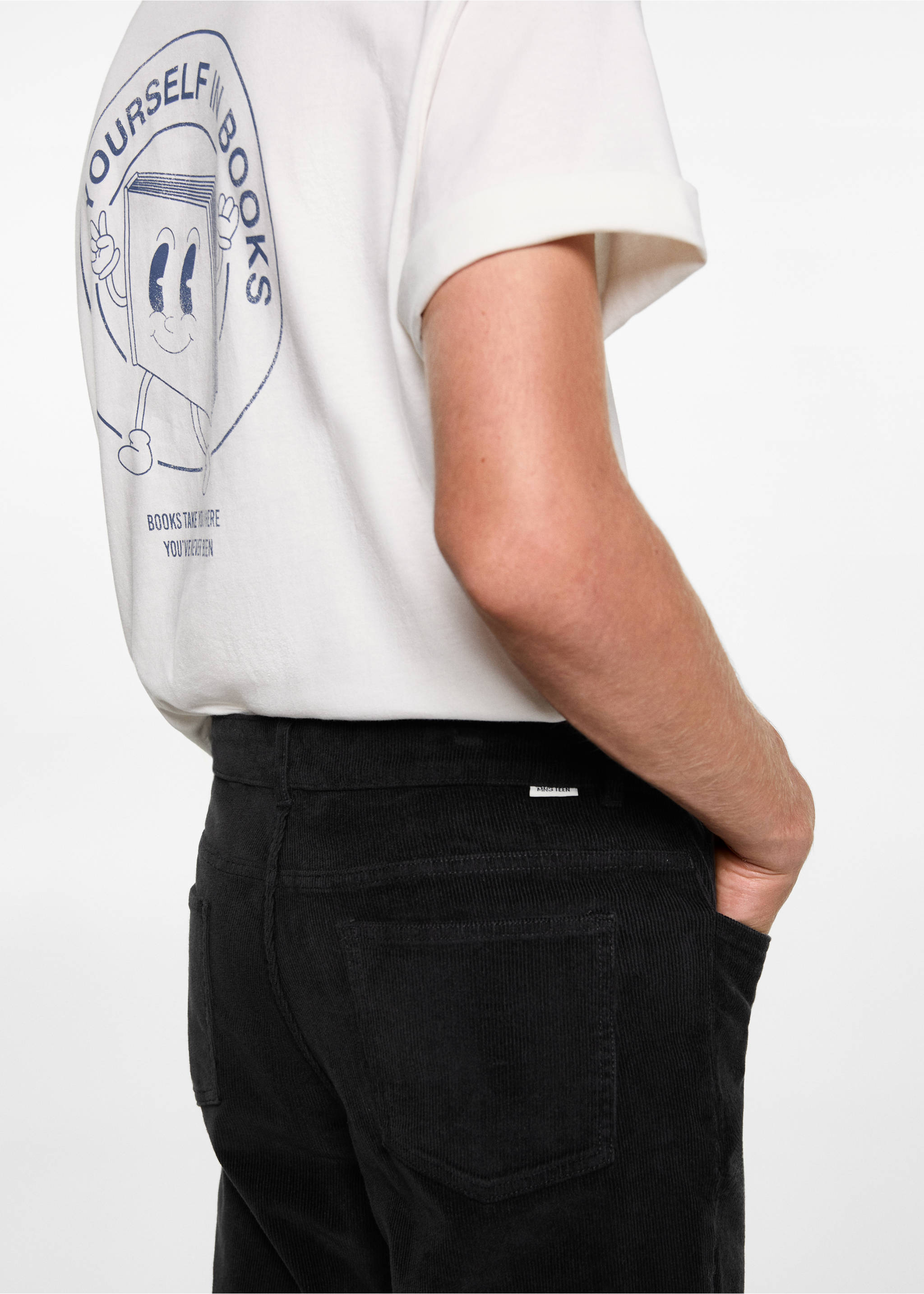 Slim Fit-Cordhose - Detail des Artikels 6, Anthrazit. Ref: 77097672-00.