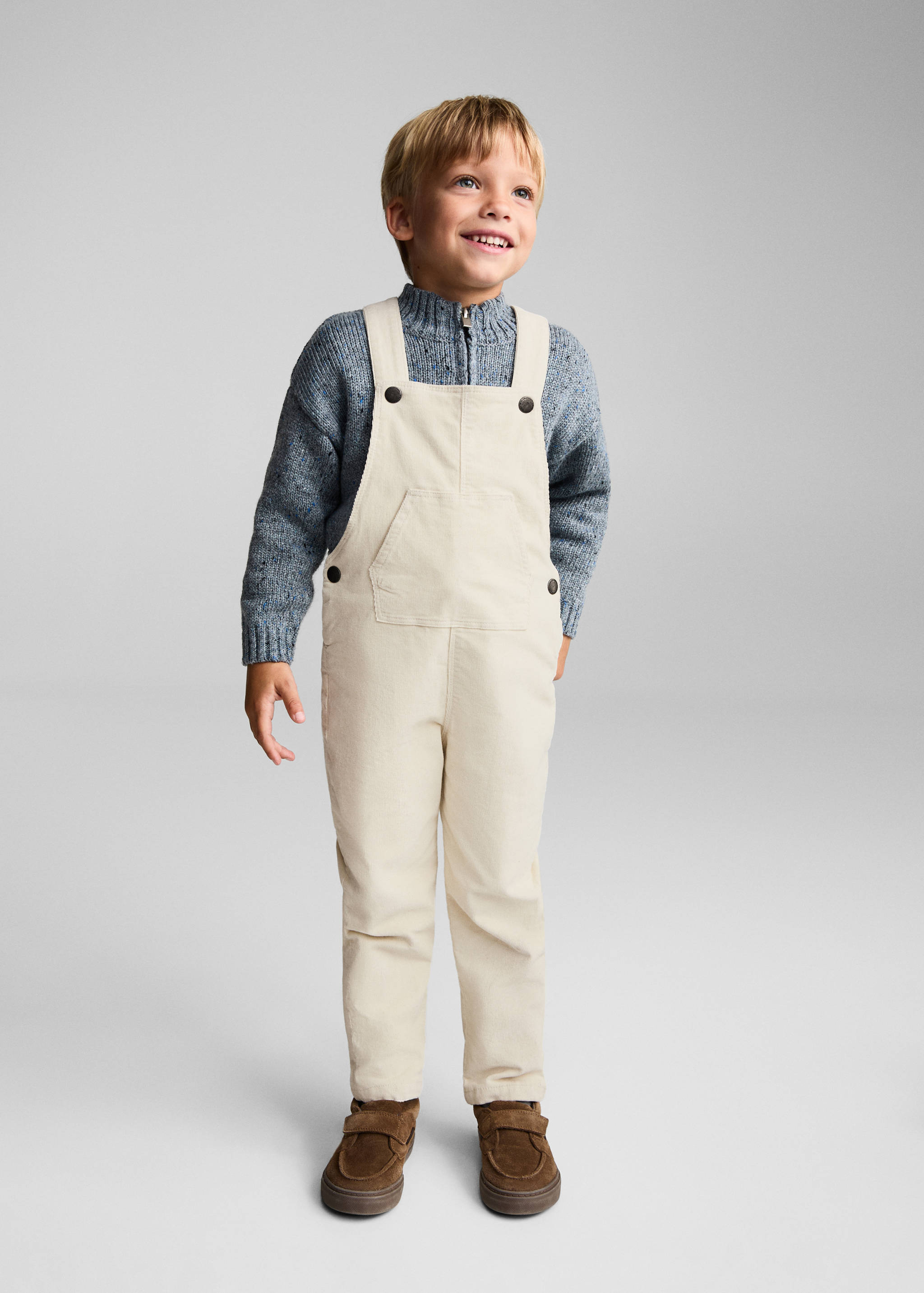 Long corduroy dungarees - General plane