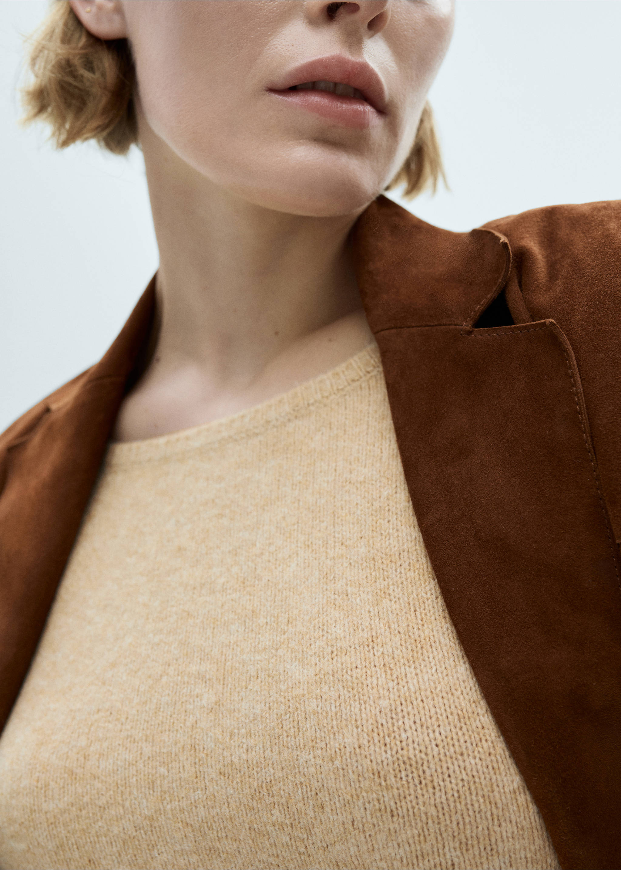 Knit midi dress - Details of the article 6, Medium Brown. Ref: 77097678-00.