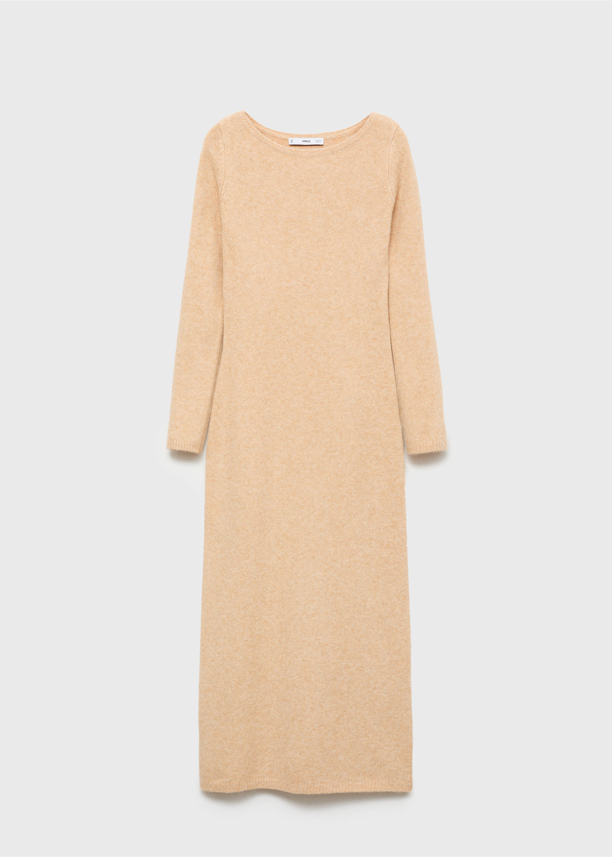 Gebreide midi-jurk - Artikel zonder model, Middenbruin. Ref: 77097678-00.