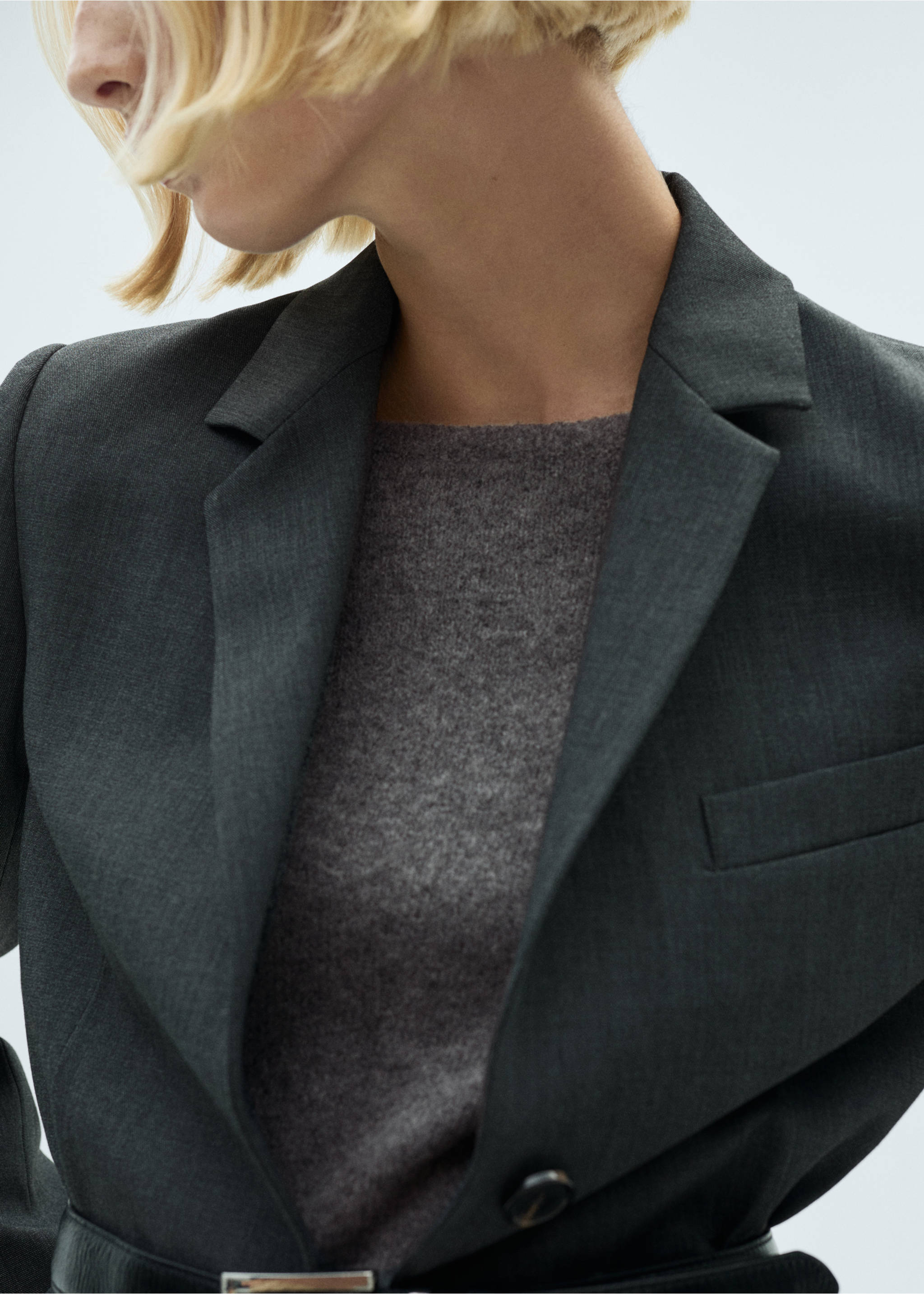 Knit midi dress - Details of the article 3, Medium Heather Grey. Ref: 77097678-00.