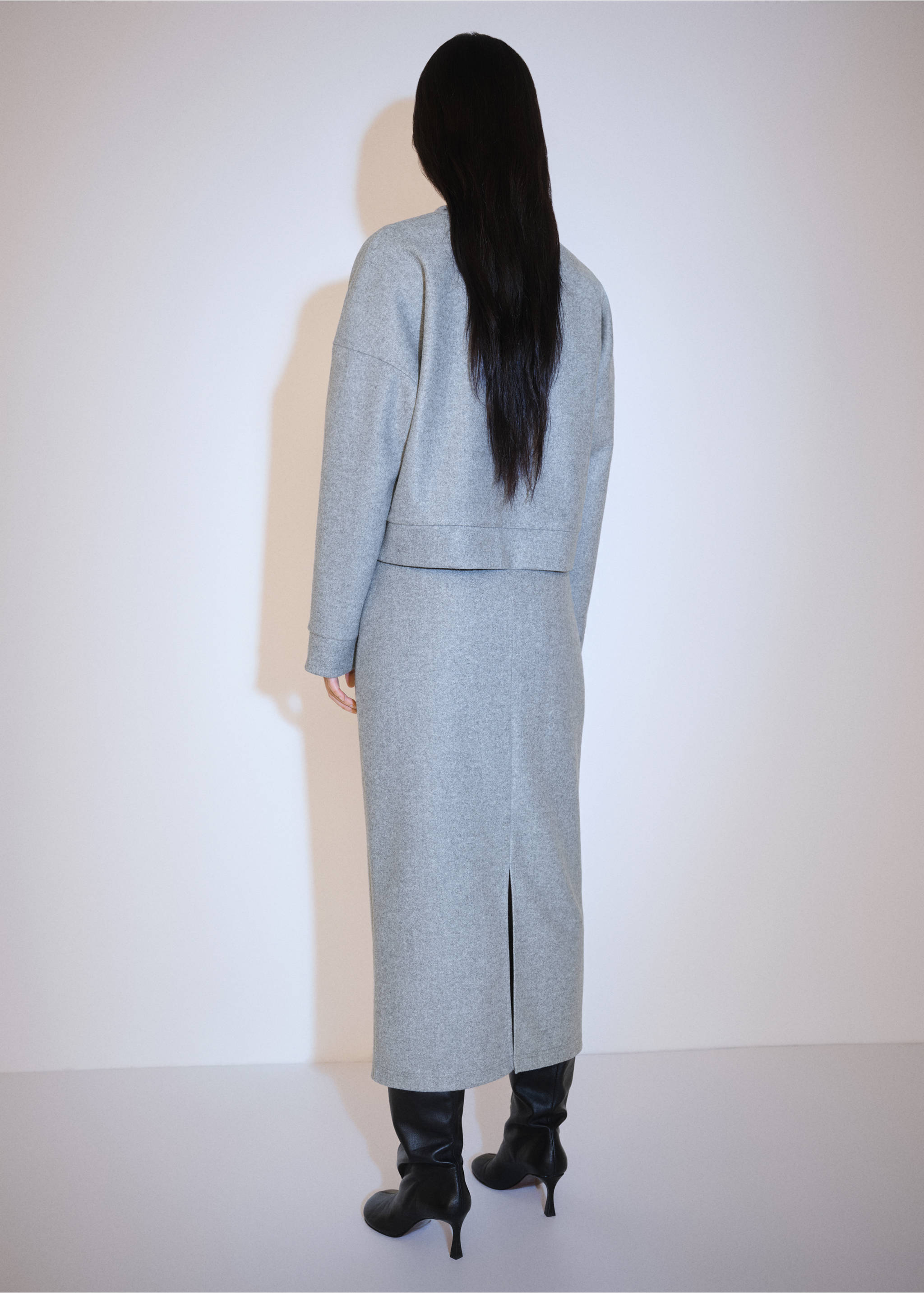 Sweatshirt midi brim - Reverse of the article, Grey. Ref: 77097685-00.