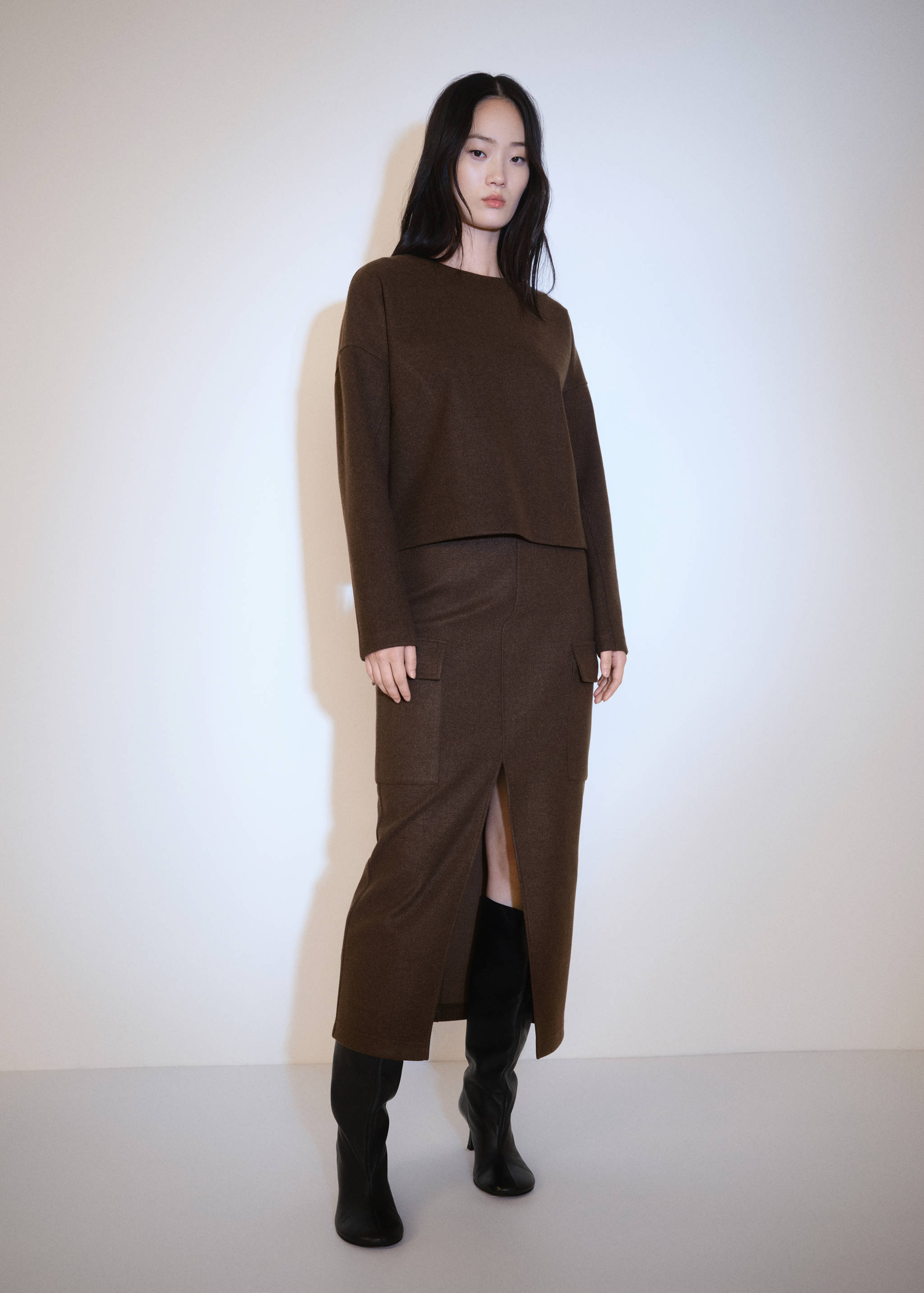 Straight-fit fleece sweatshirt - General plane