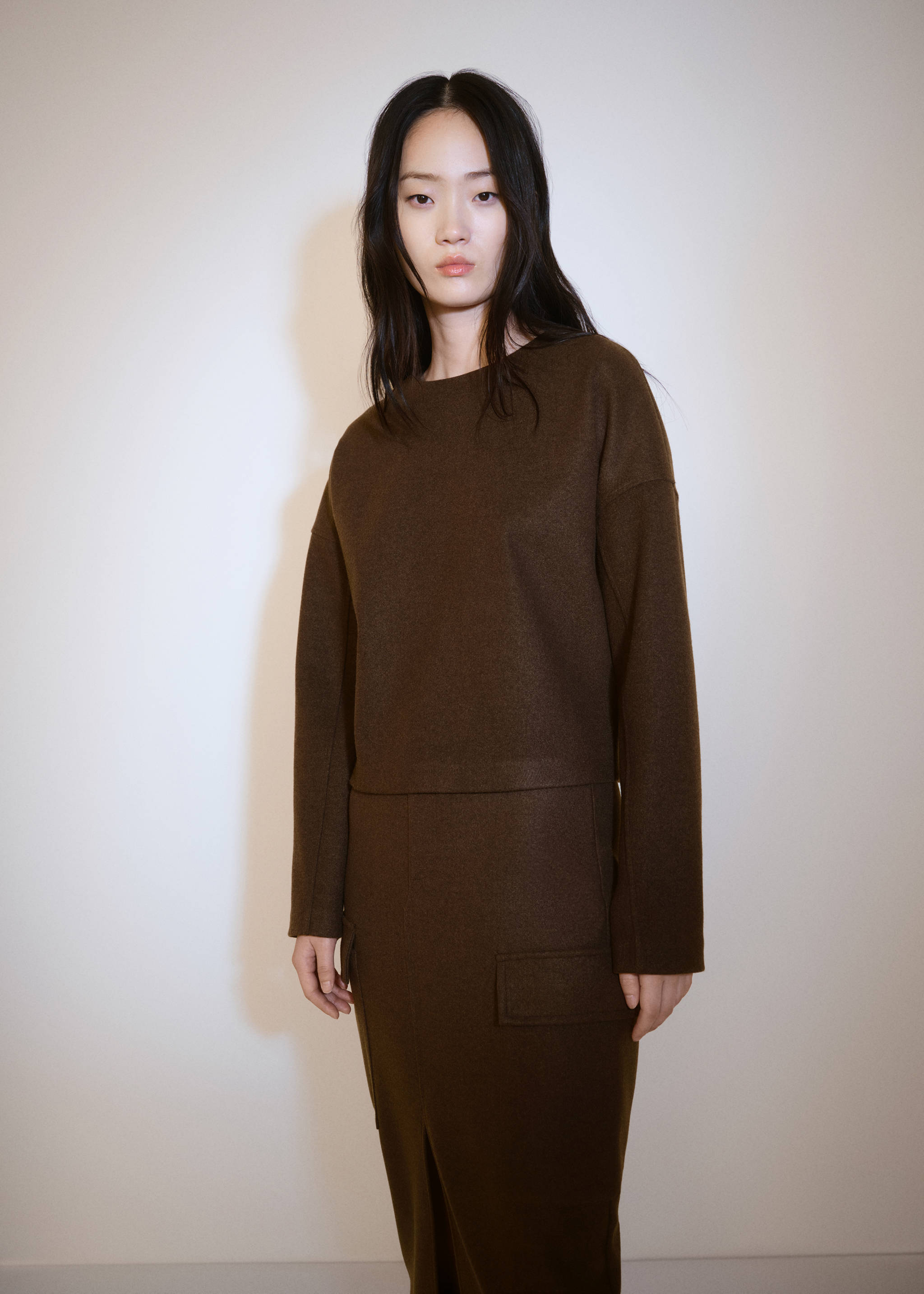 Straight-fit fleece sweatshirt - Medium plane