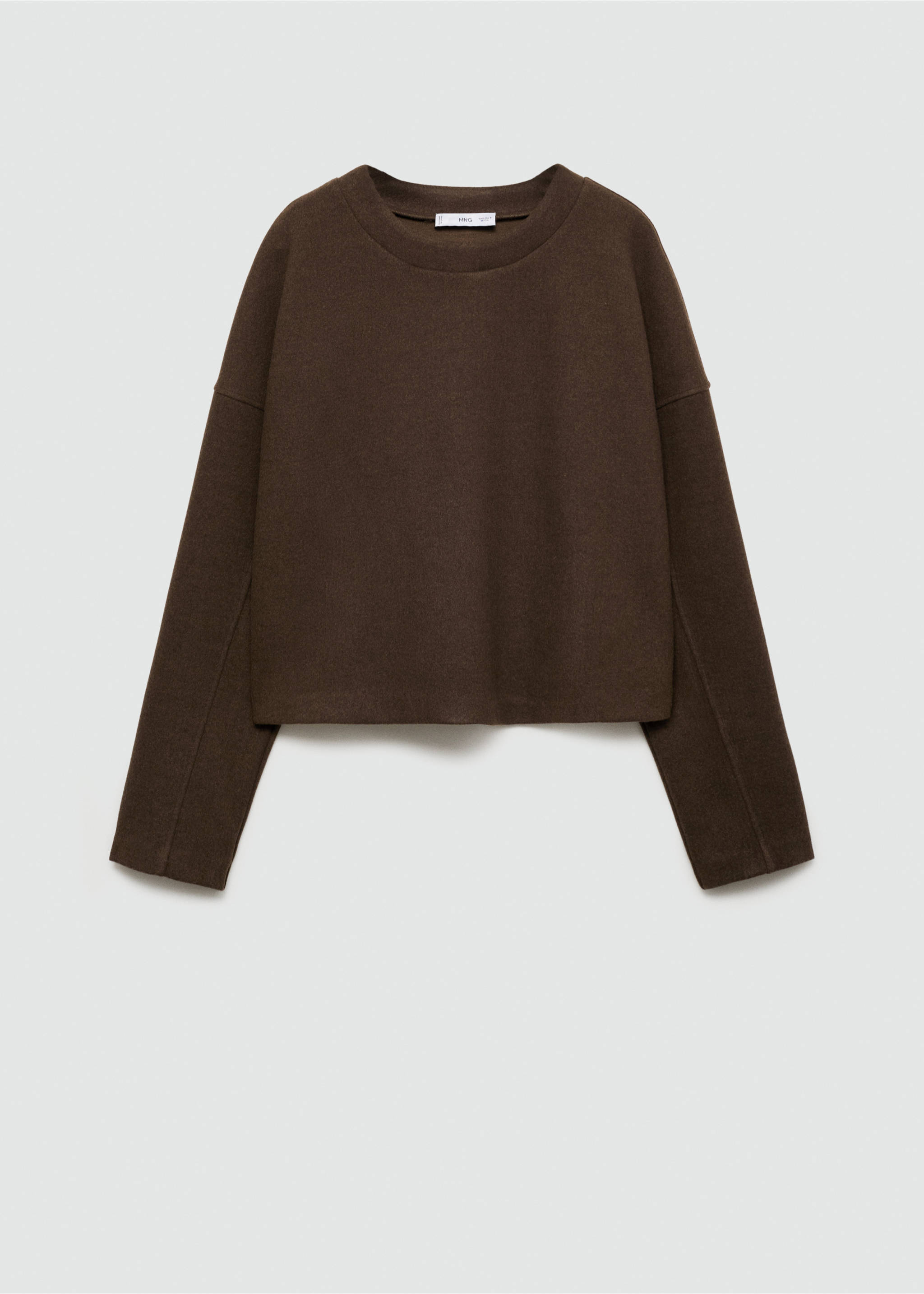 Sweat-shirt droit tissu éponge - Article sans modèle, Marron. Ref: 77097686-00.