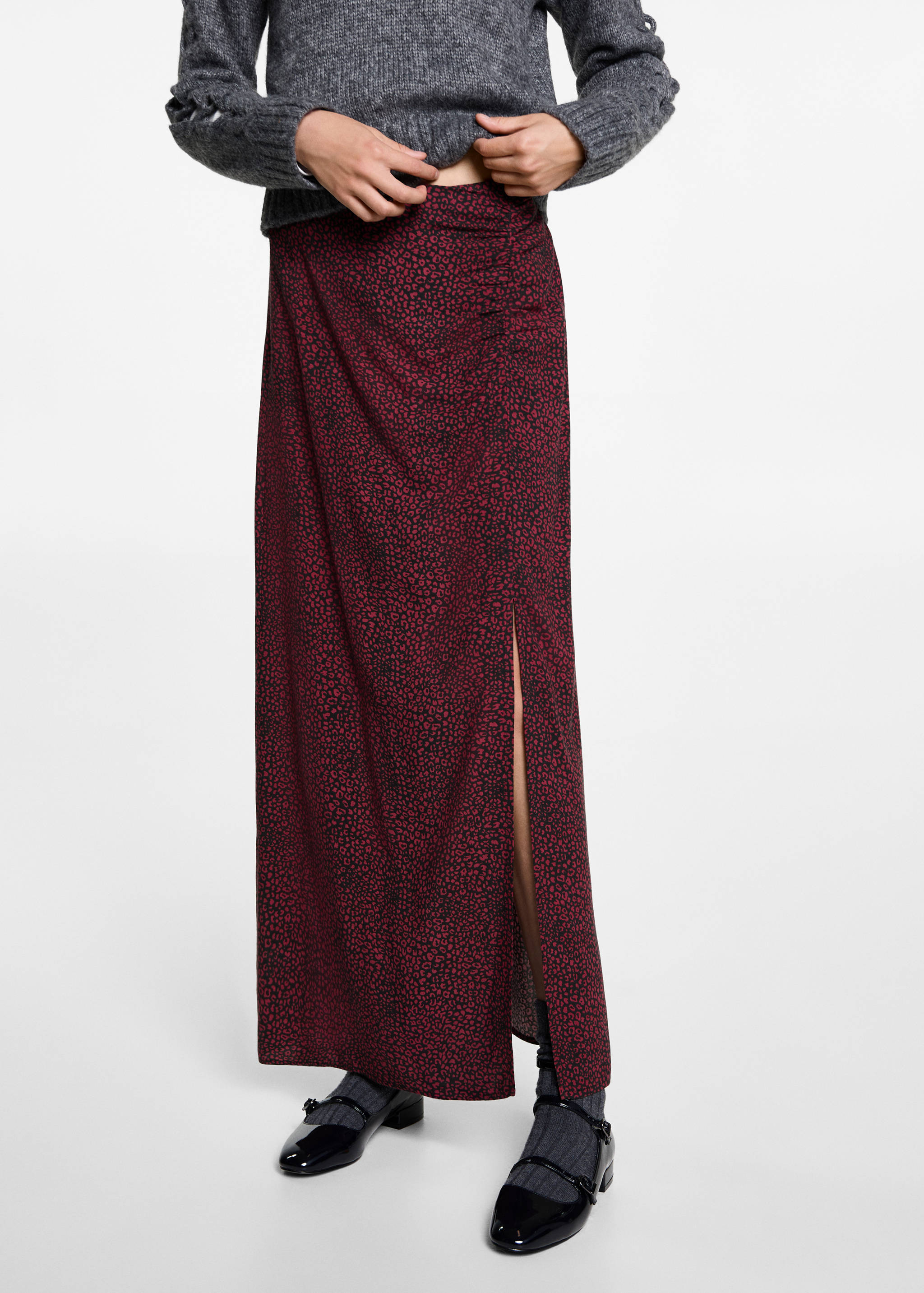 Midi-Rock mit Leo-Dessin - Mittlere Ansicht