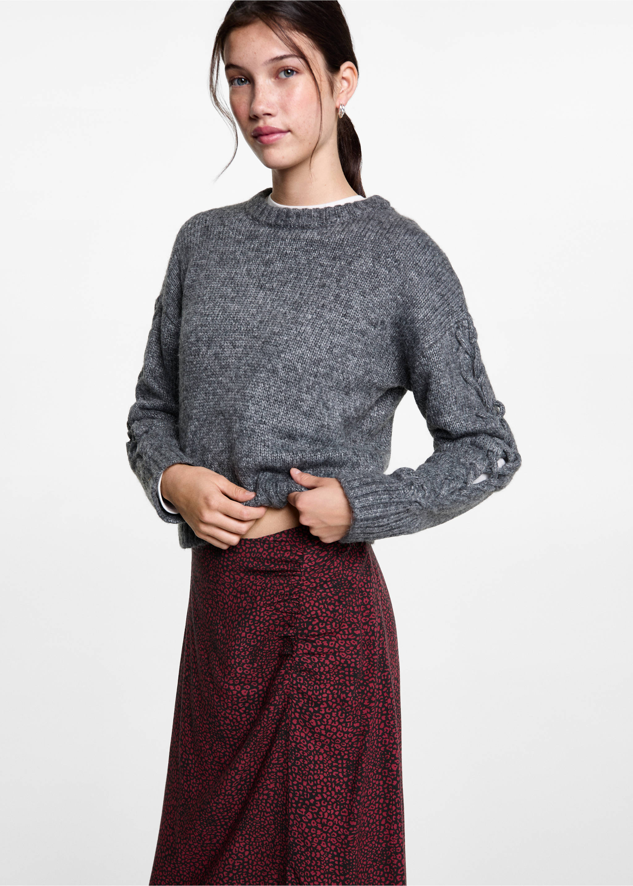 Midi-Rock mit Leo-Dessin - Detail des Artikels 1, Rot. Ref: 77097687-00.