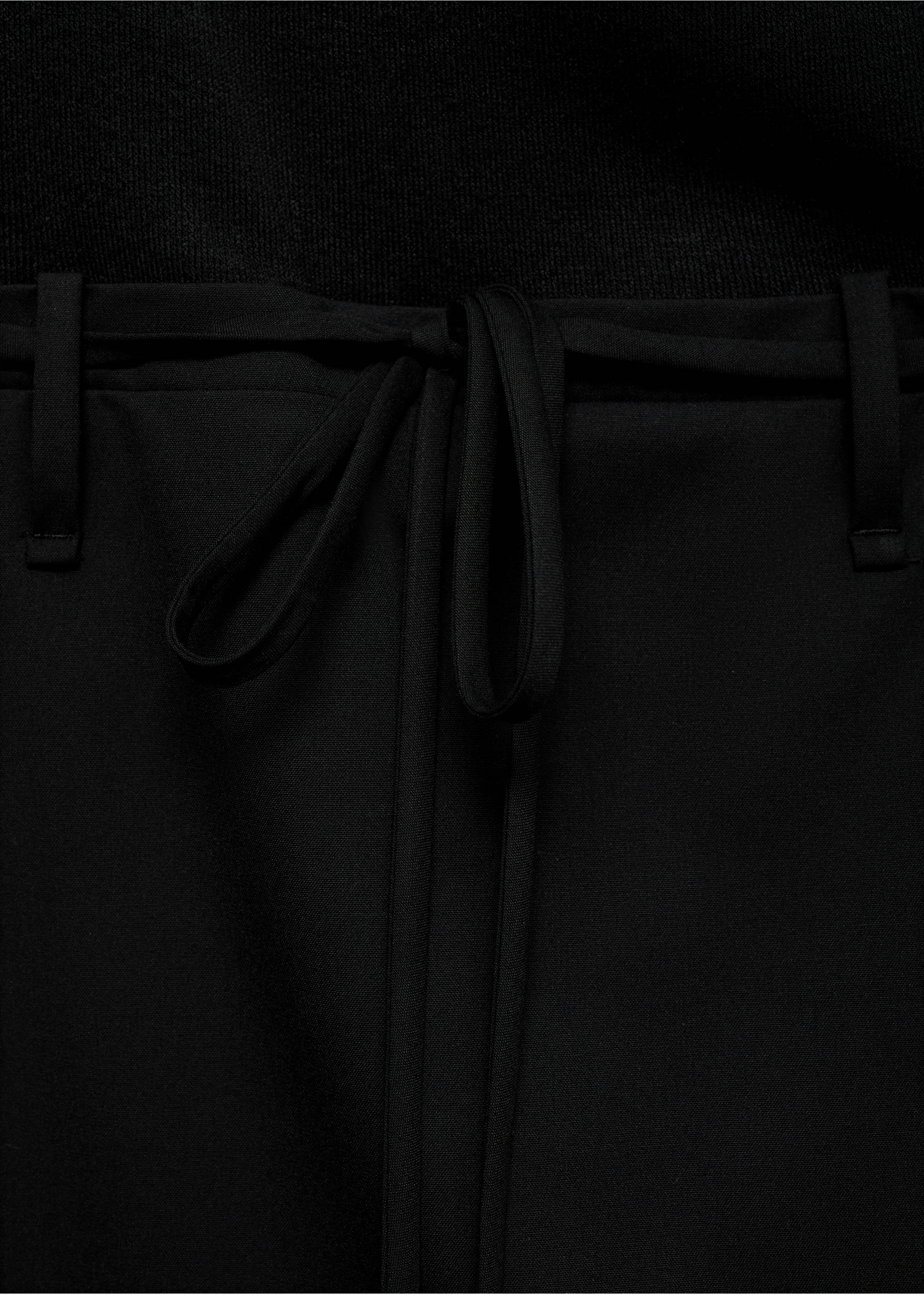 Asymmetrical combined dress - Details of the article 8, Black. Ref: 77097688-00.