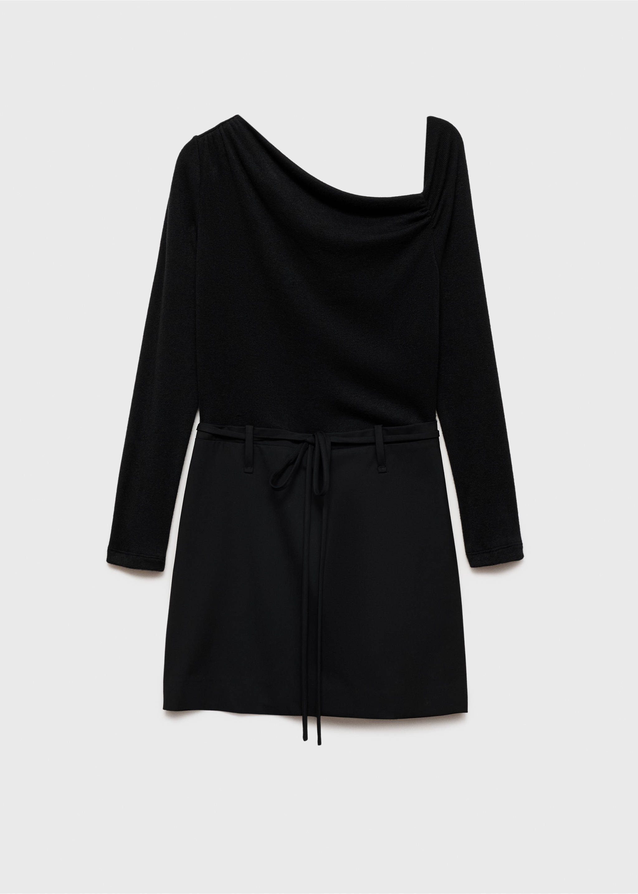 Asymmetrical combined dress - Article without model, Black. Ref: 77097688-00.