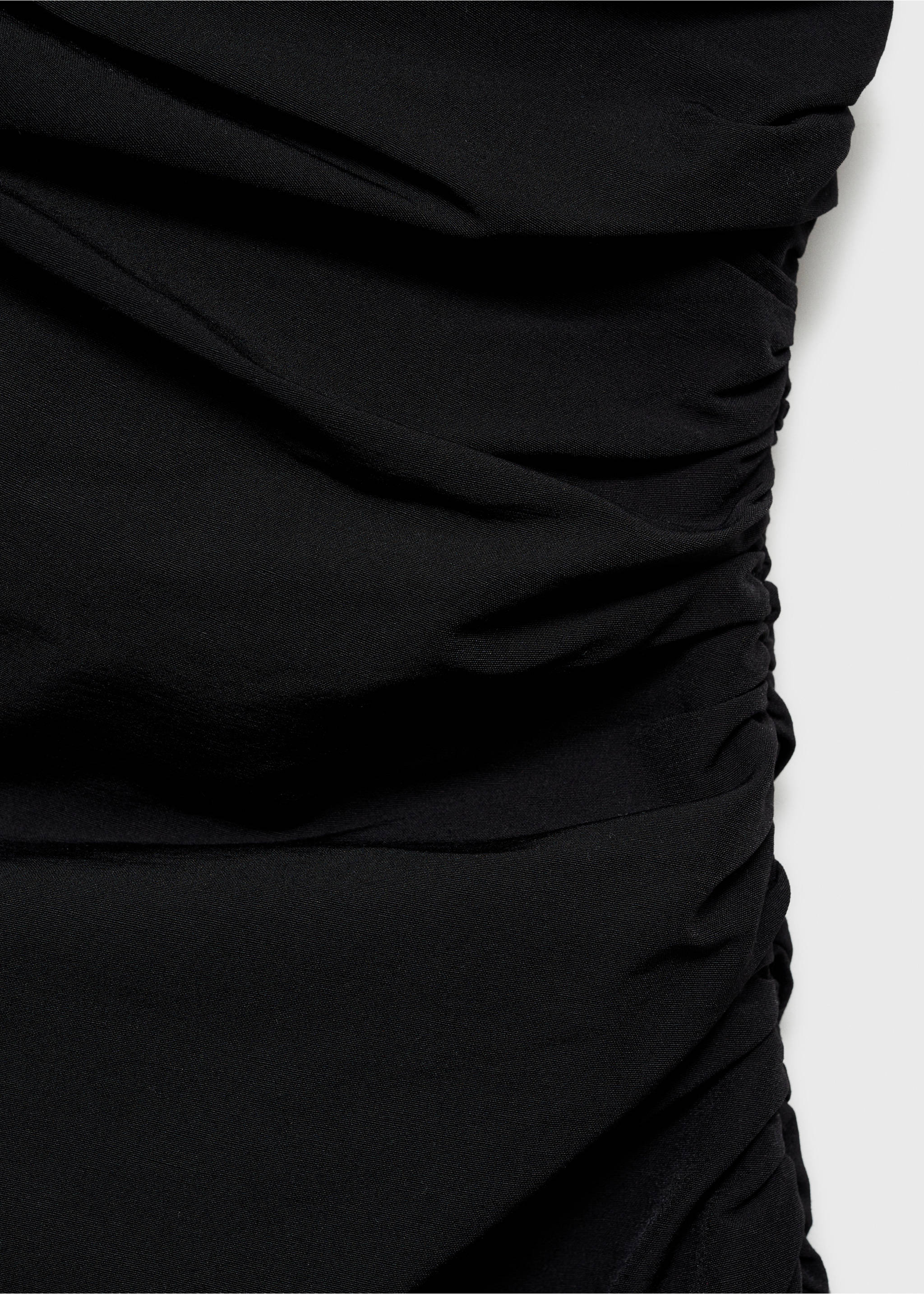 Vestit asimètric detalls frunzits - Detall de l'article 0, Negre. Ref: 77097689-00.