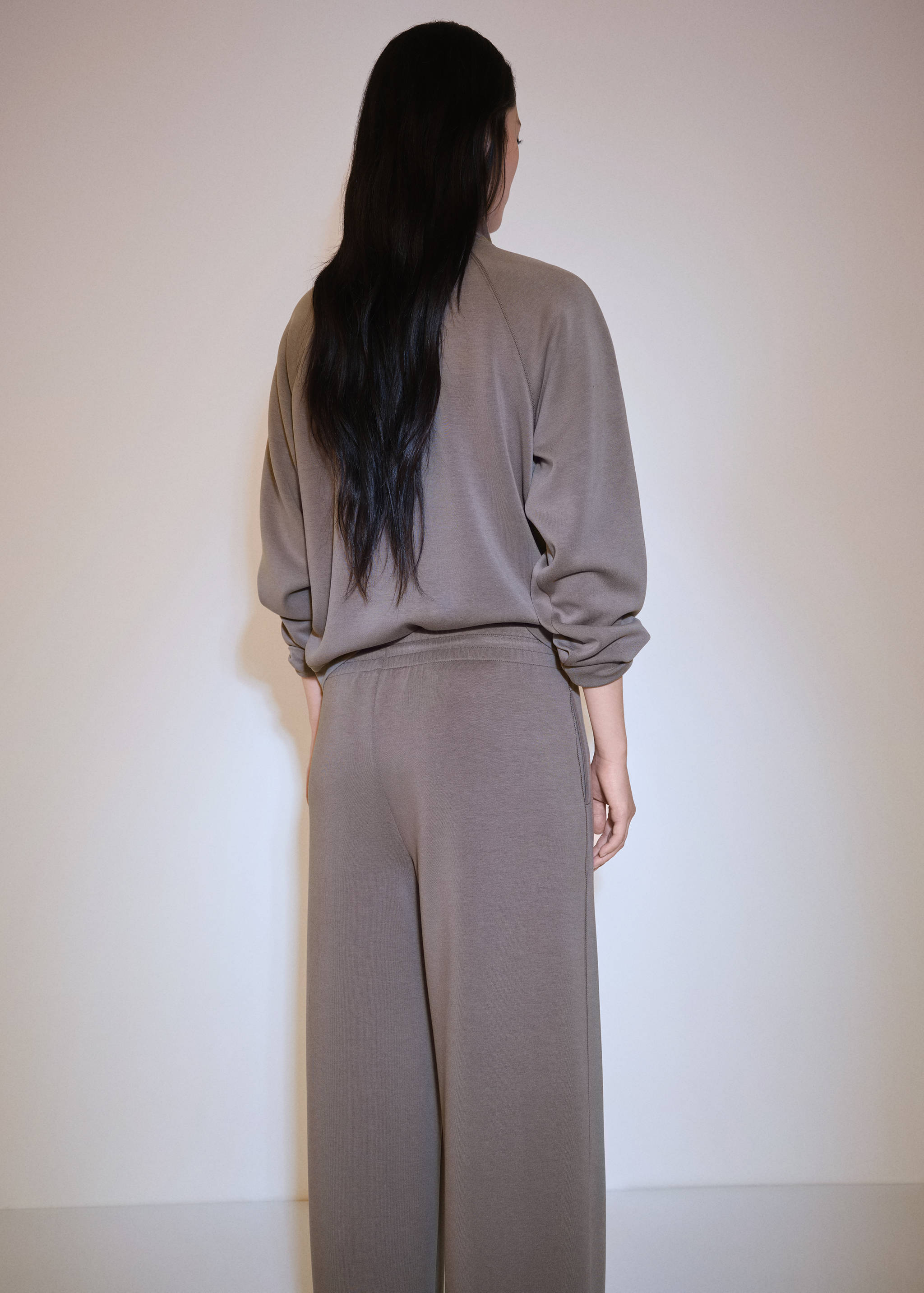 Sweatshirt met hoge boord en rits - Achterkant van het artikel