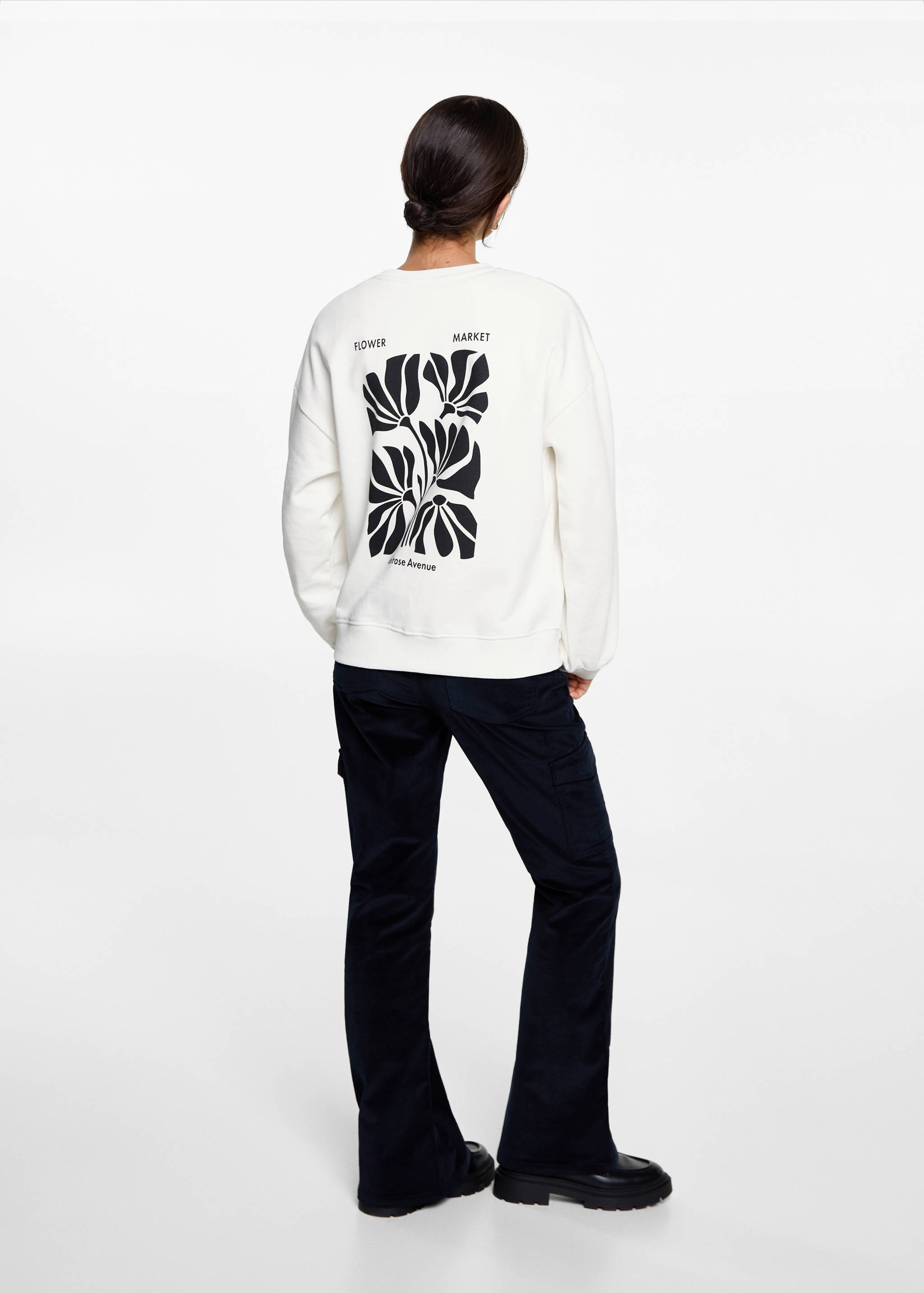 Printed cotton sweatshirt - Reverse of the article