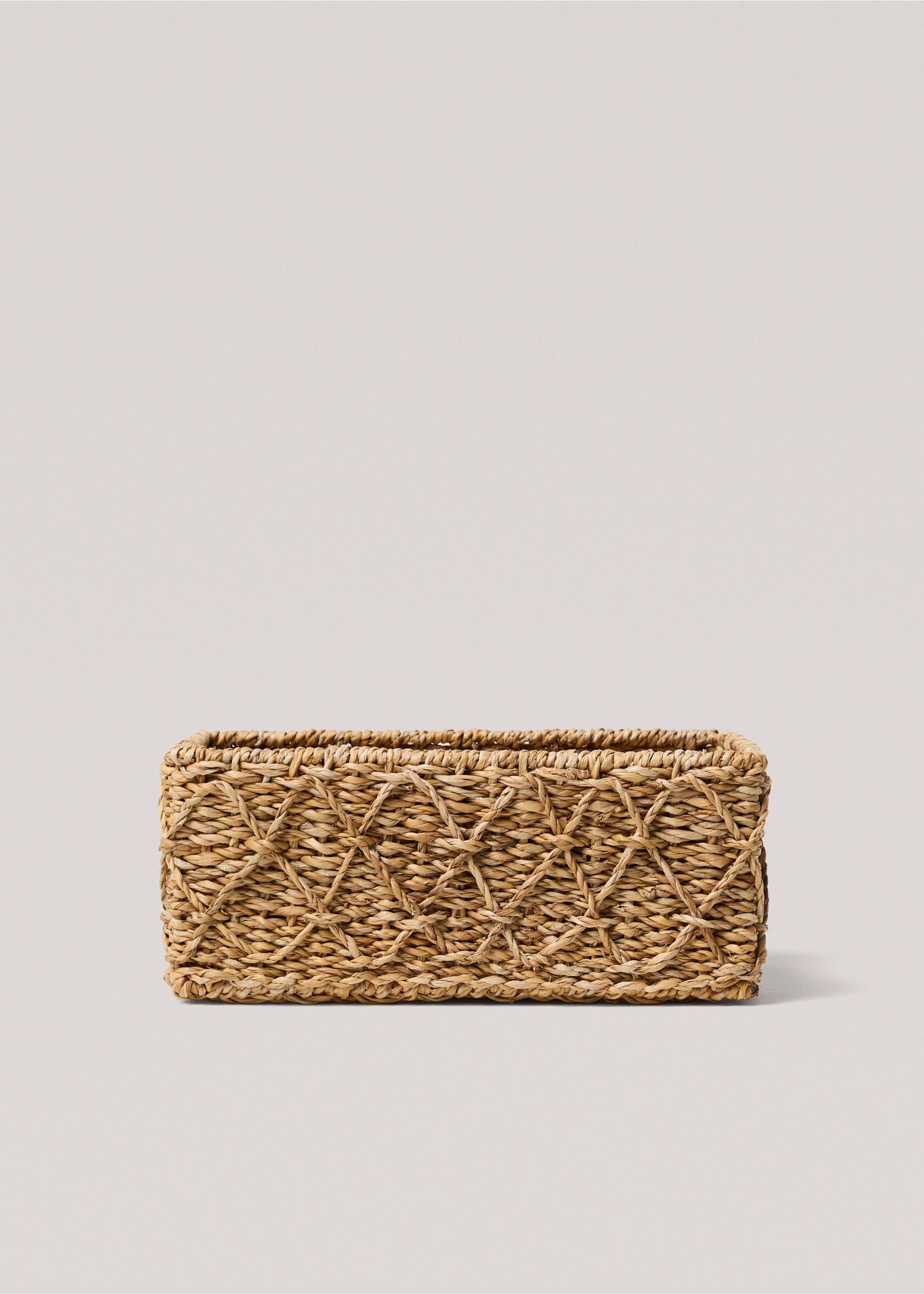 Embossed basket 35x25cm - Article without model, Brown. Ref: 77097695-00.