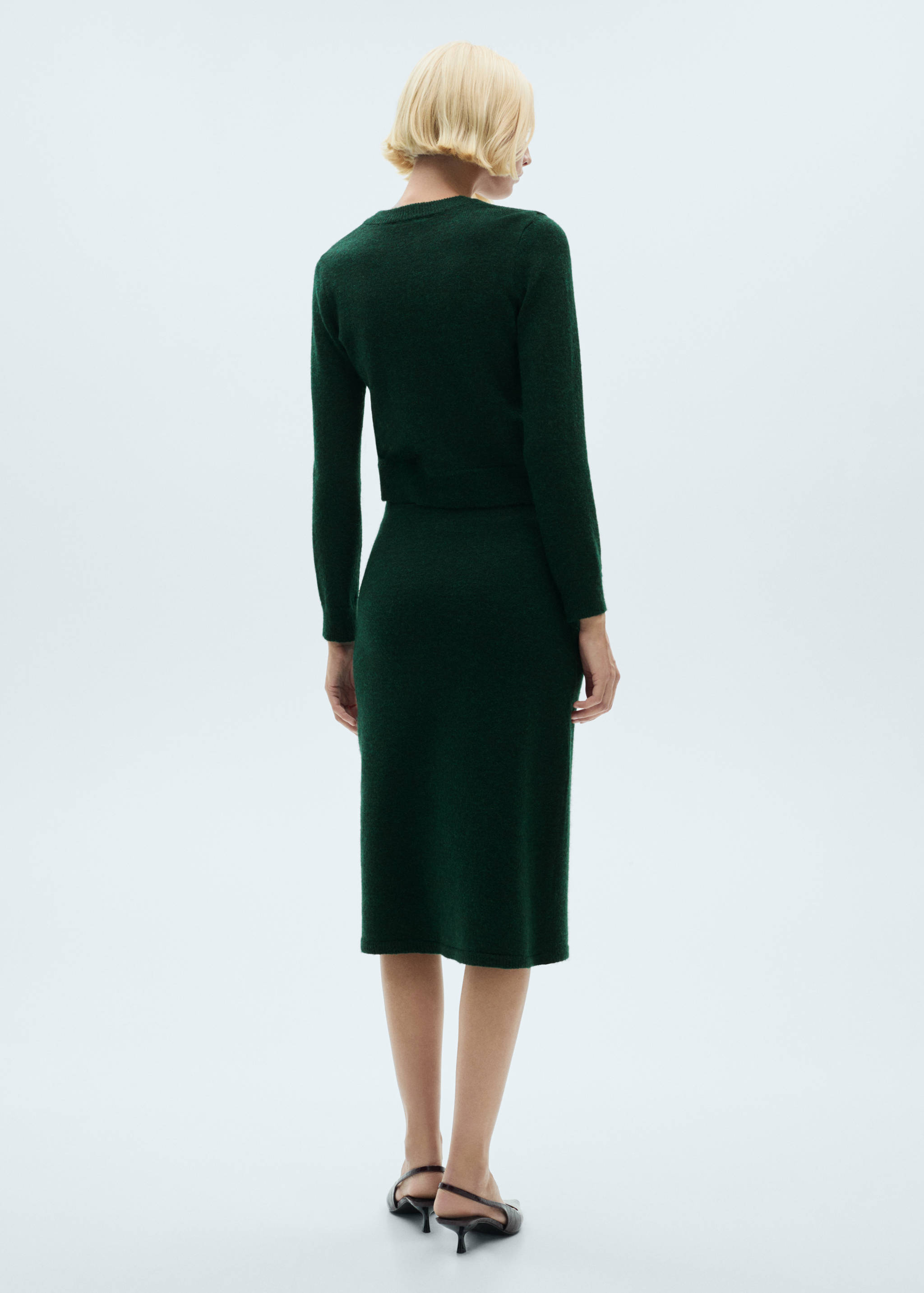 Knitted cardigan with jewel button - Reverse of the article