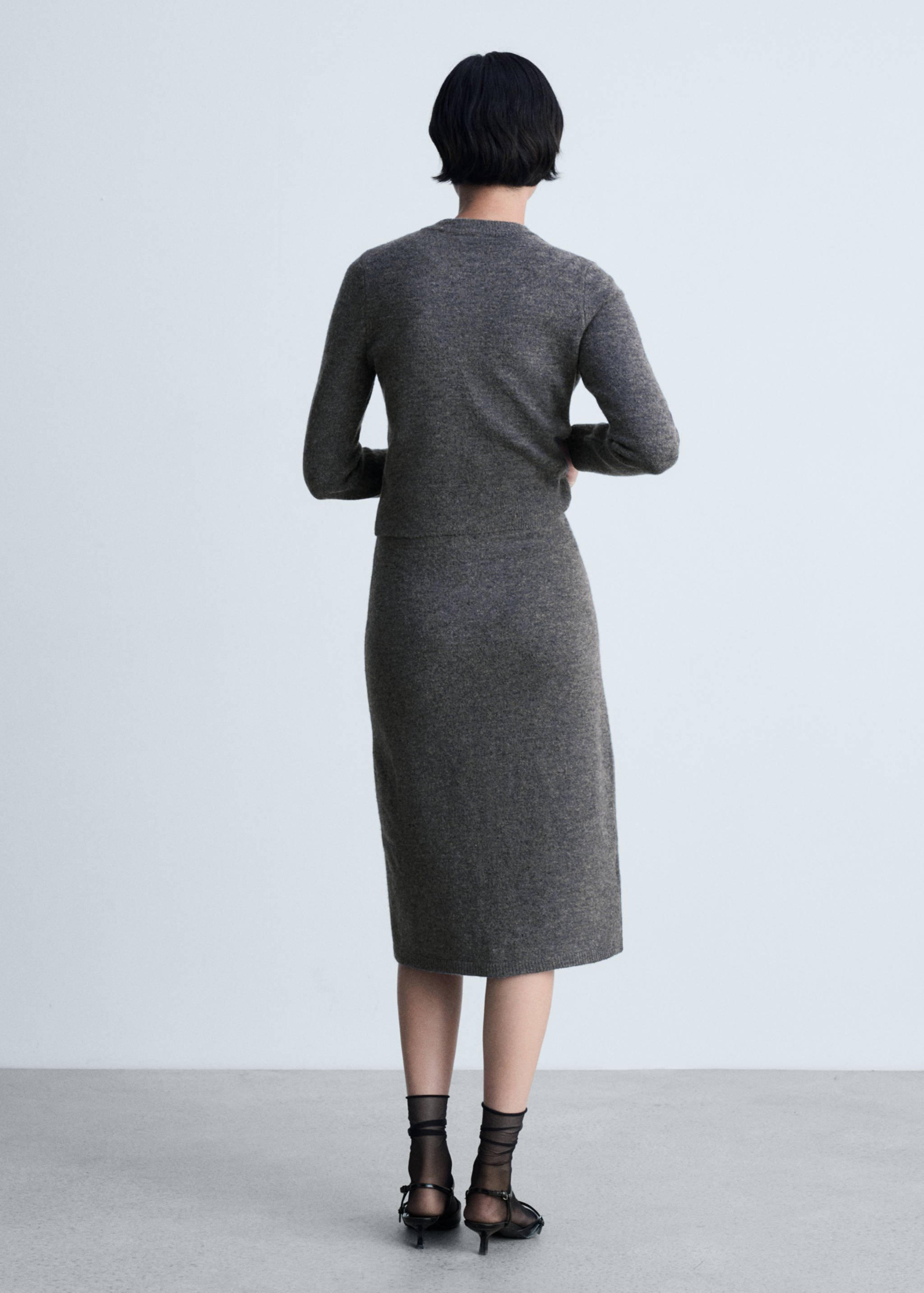 Knitted cardigan with jewel button - Reverse of the article