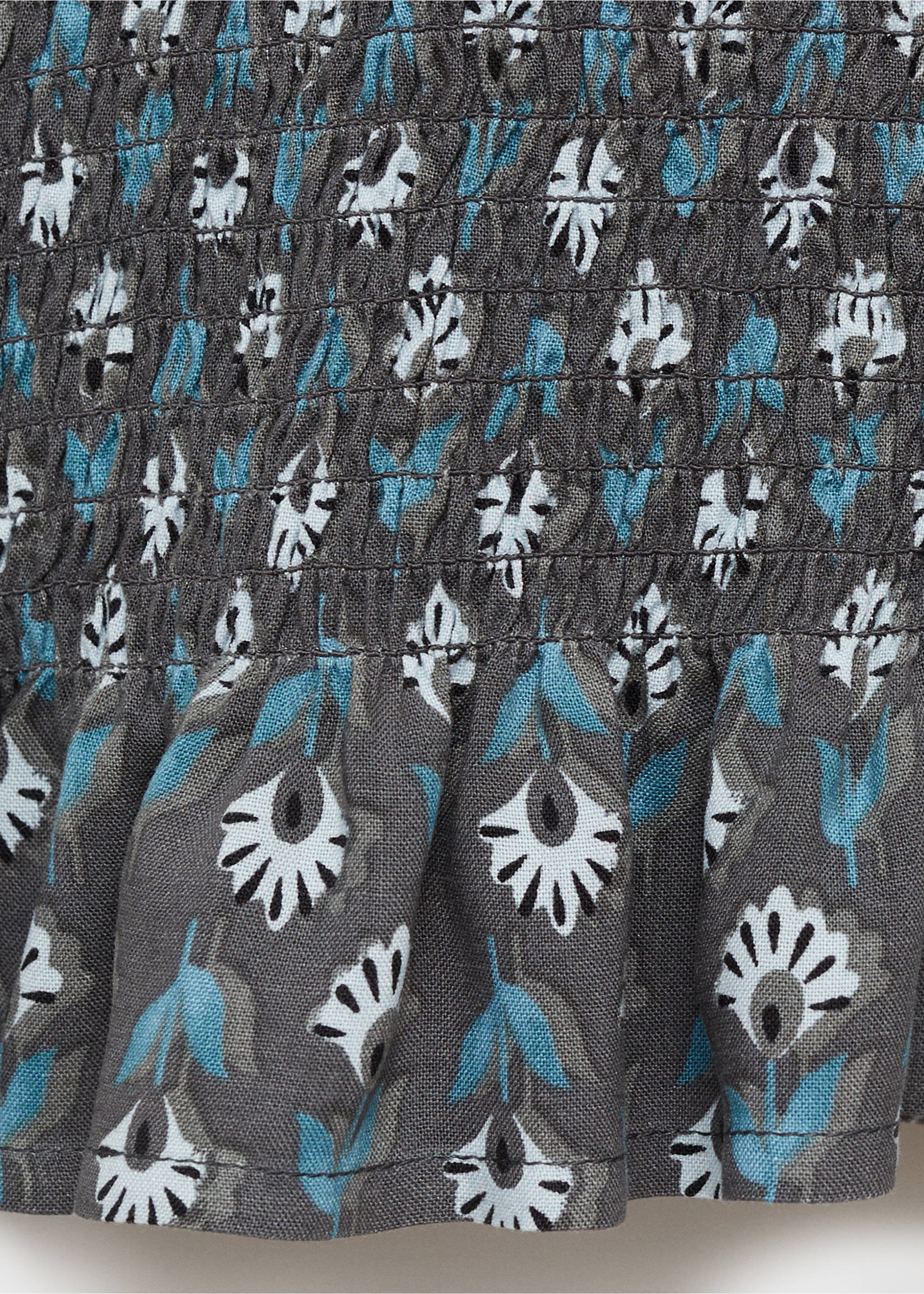 Vestido estampado detalle fruncido - Detalle del artículo 0, Gris antracita. Ref: 77097701-00.