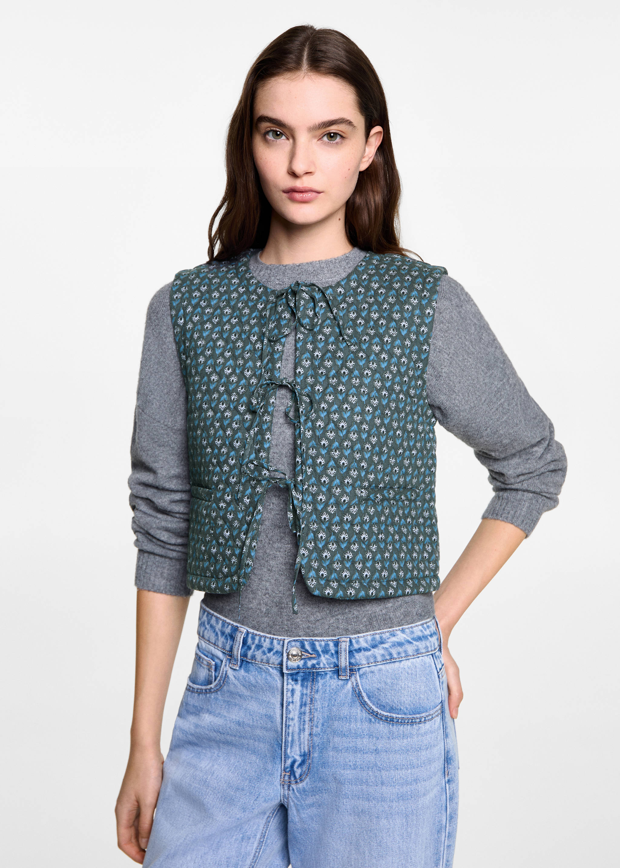 Printed quilted vest - Medium plane