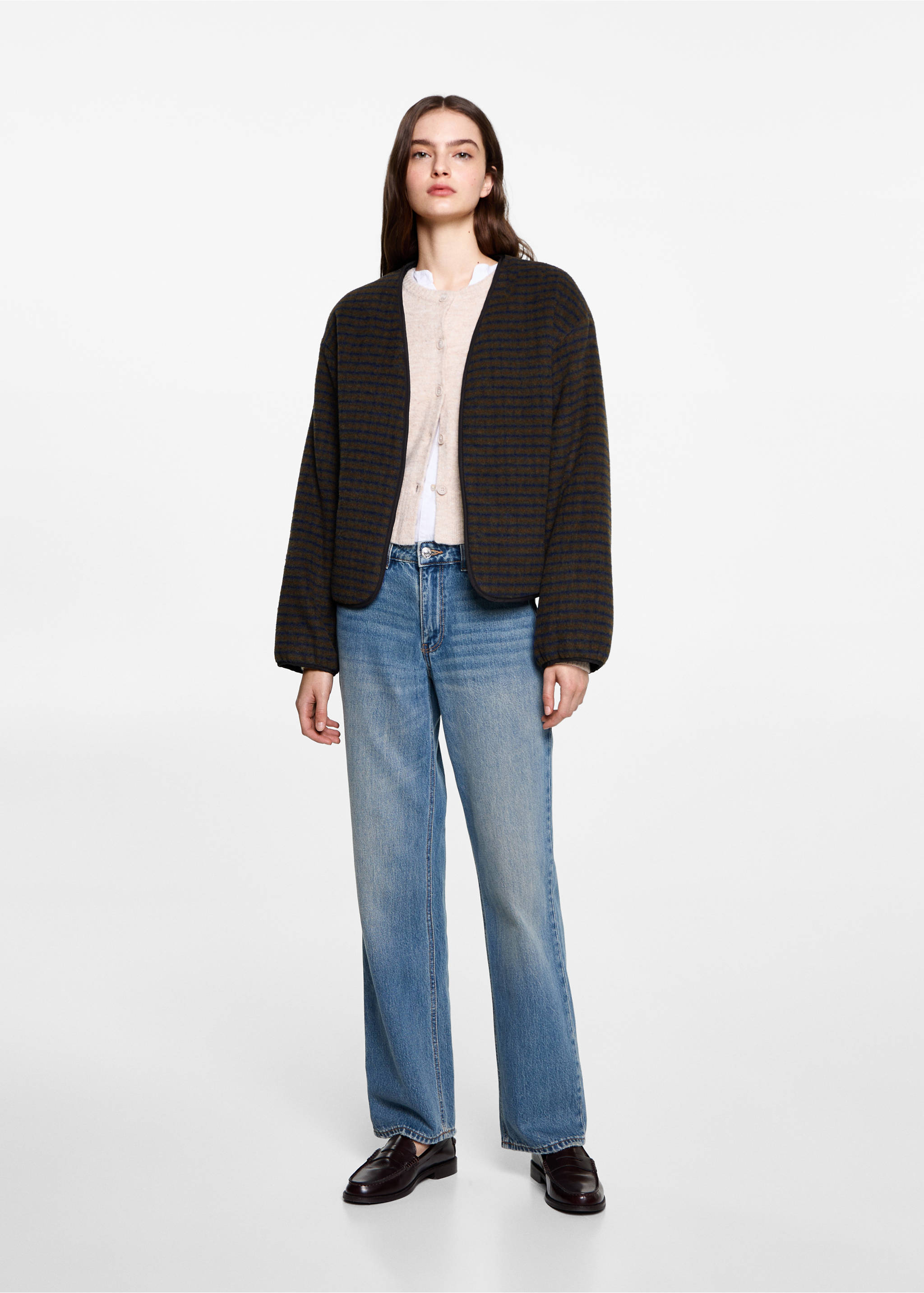 Checked texture jacket - General plane, Brown. Ref: 77097710-00.